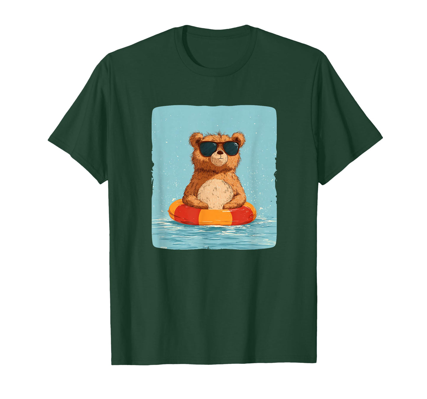 Cool Bear in Pool Ring for Vacation Lovers T-Shirt
