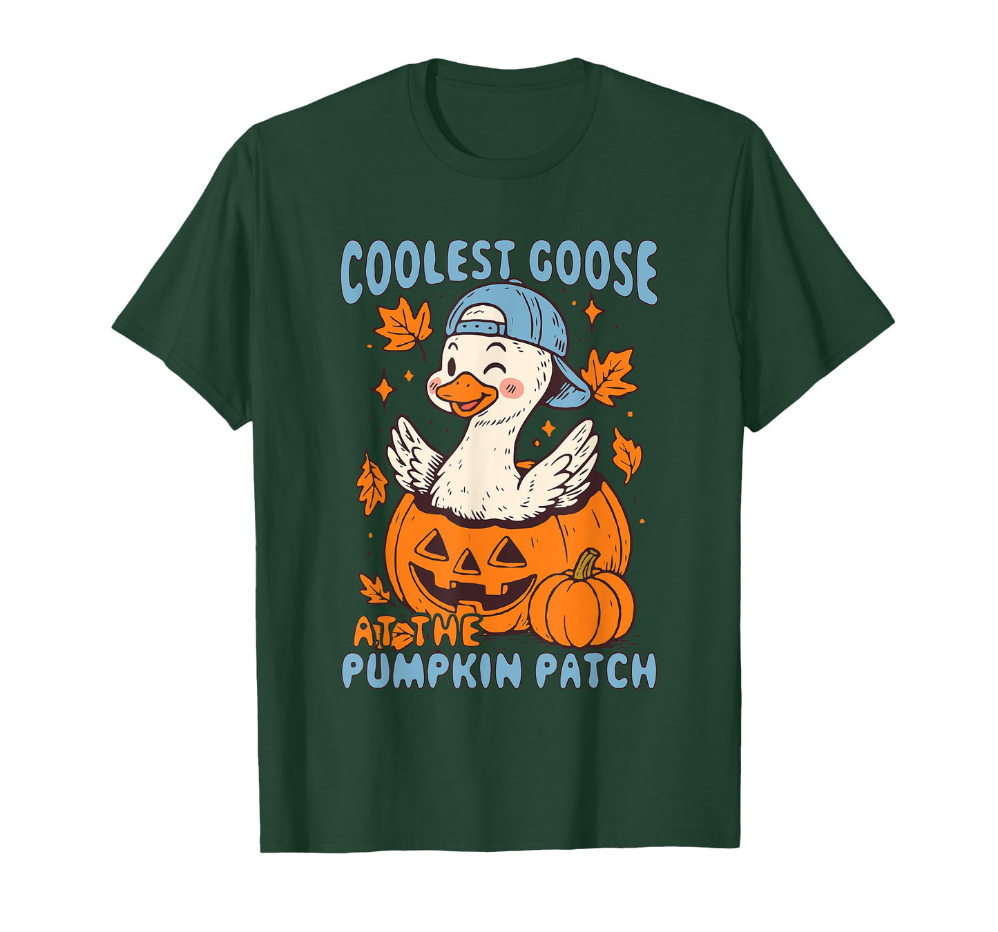 Groovy Fall Autumn Coolest Goose At The Patch Kids Boys T-Shirt