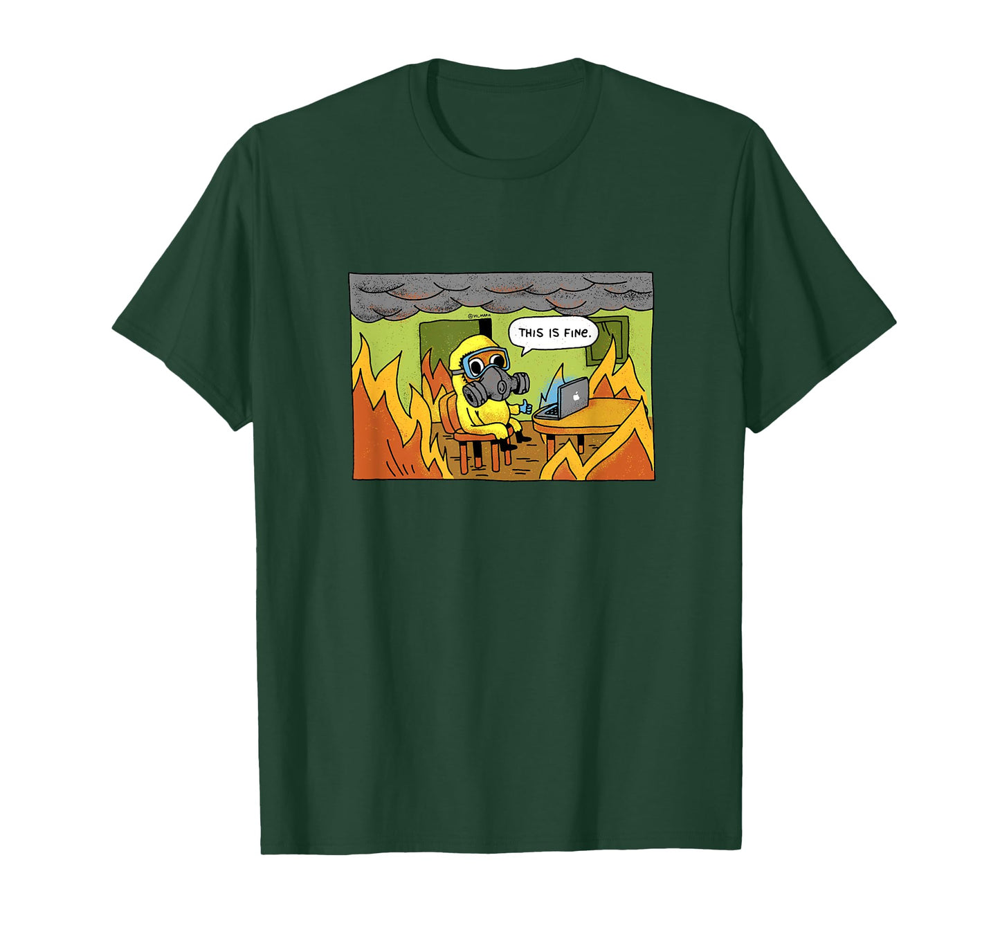 This is Fine Meme Stay Home Radioactive Gas Mask Virus Flu T-Shirt