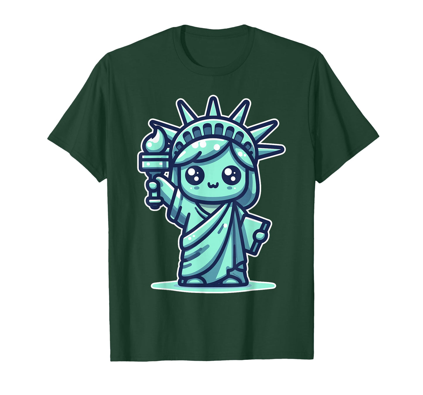 Cute Kawaii Statue of Liberty NYC New York City T-Shirt