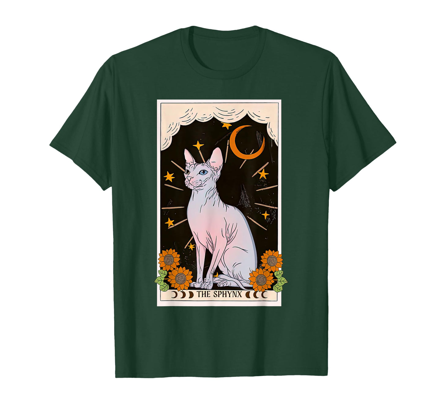 The Sphynx Cat Tarot Card Star Moon Mystical Kitten Lover Men Women T-Shirt