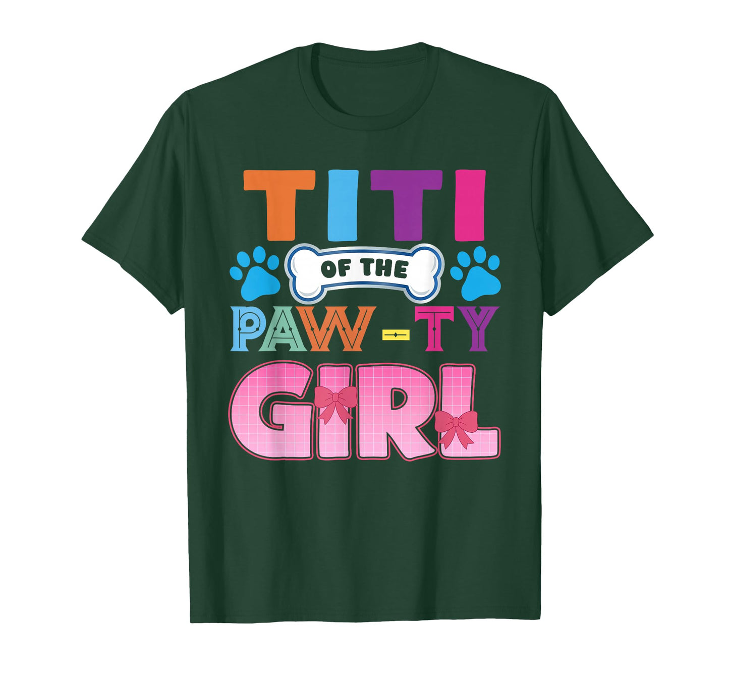 Titi of The Paw-Ty Girl Birthday Family Matching Party T-Shirt