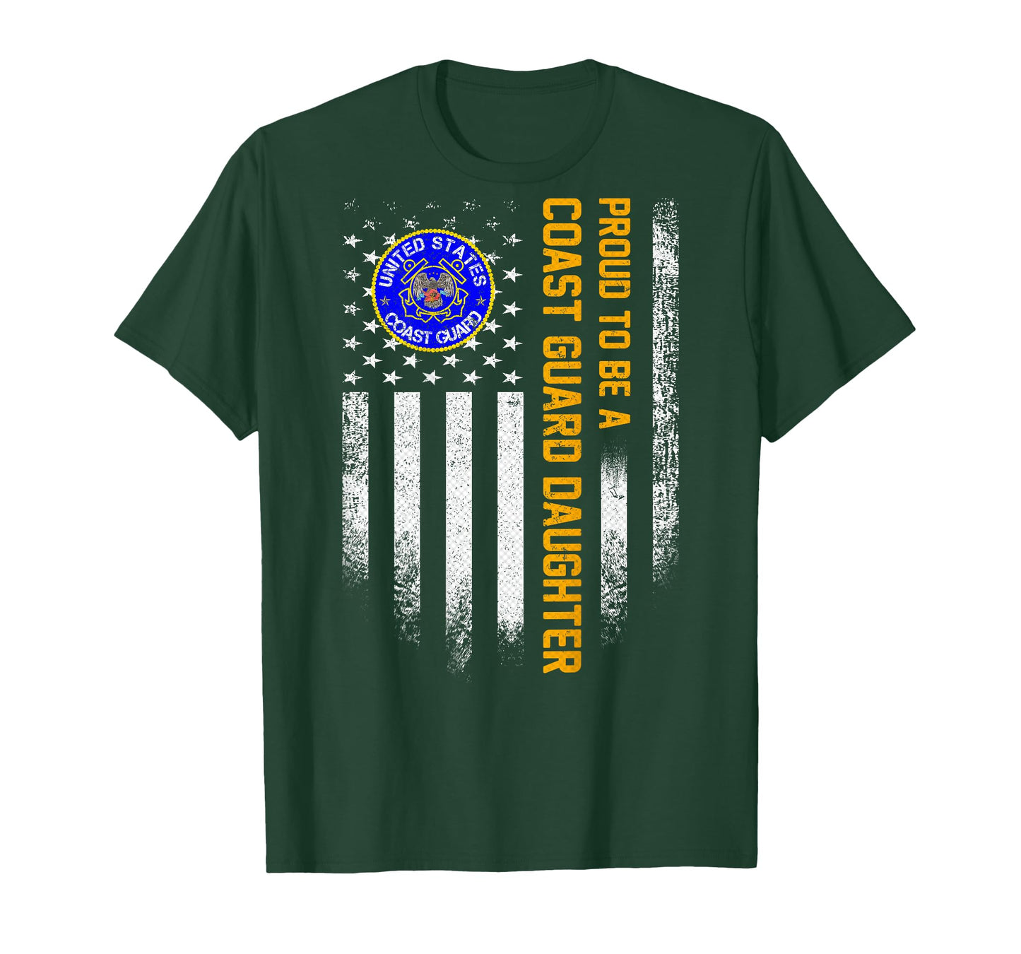 Vintage USA Flag Proud To Be A Coast Guard Veteran Daughter T-Shirt