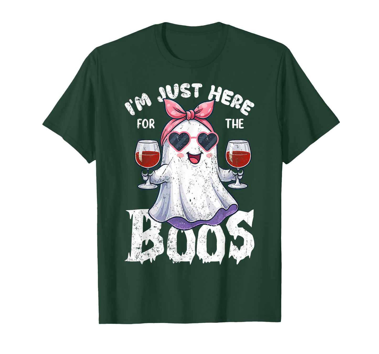 I'm Just Here For The Boos Cute Ghost Halloween Costume T-Shirt