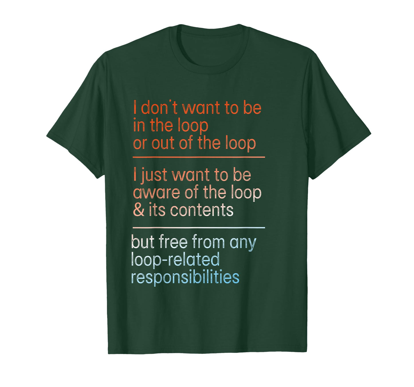 I Don't Want to Be in The Loop Or Out of The Loop Aware Tee T-Shirt