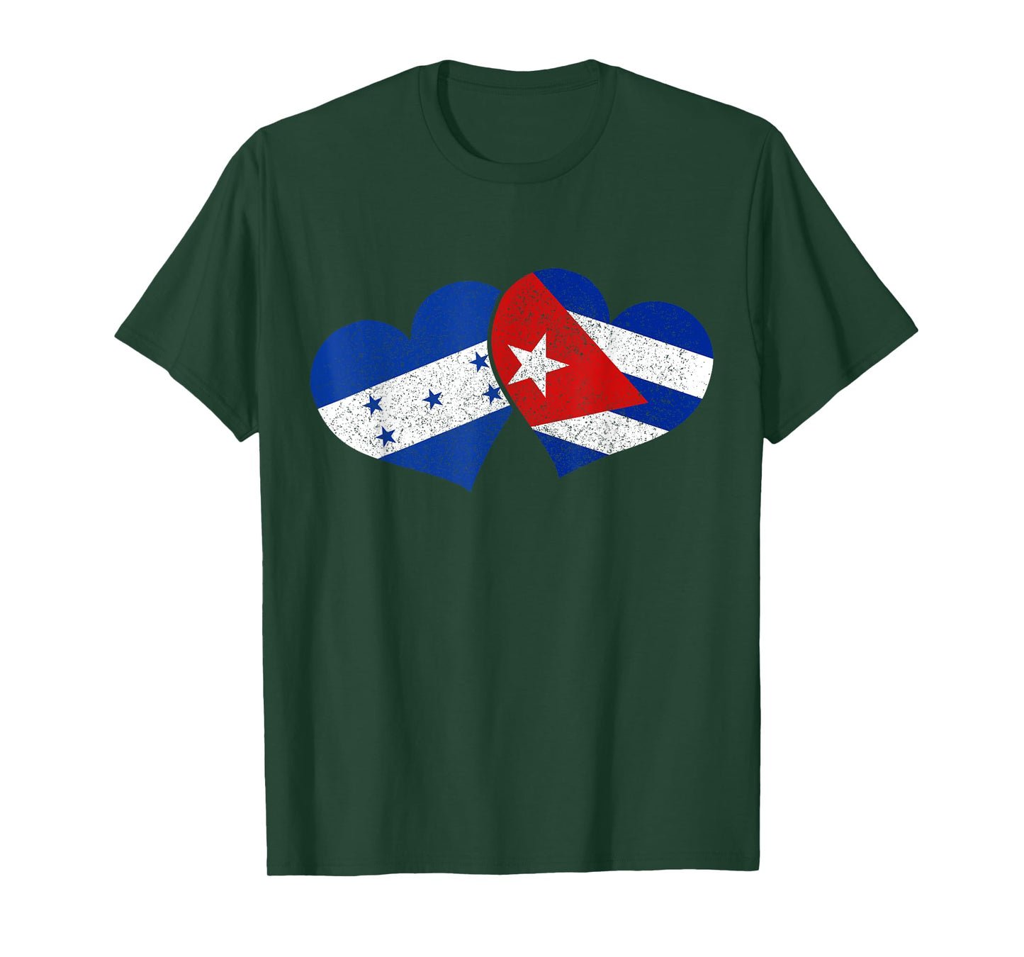 Honduras Cuba Hearts Cuban Honduran Flag Pride Heritage T-Shirt