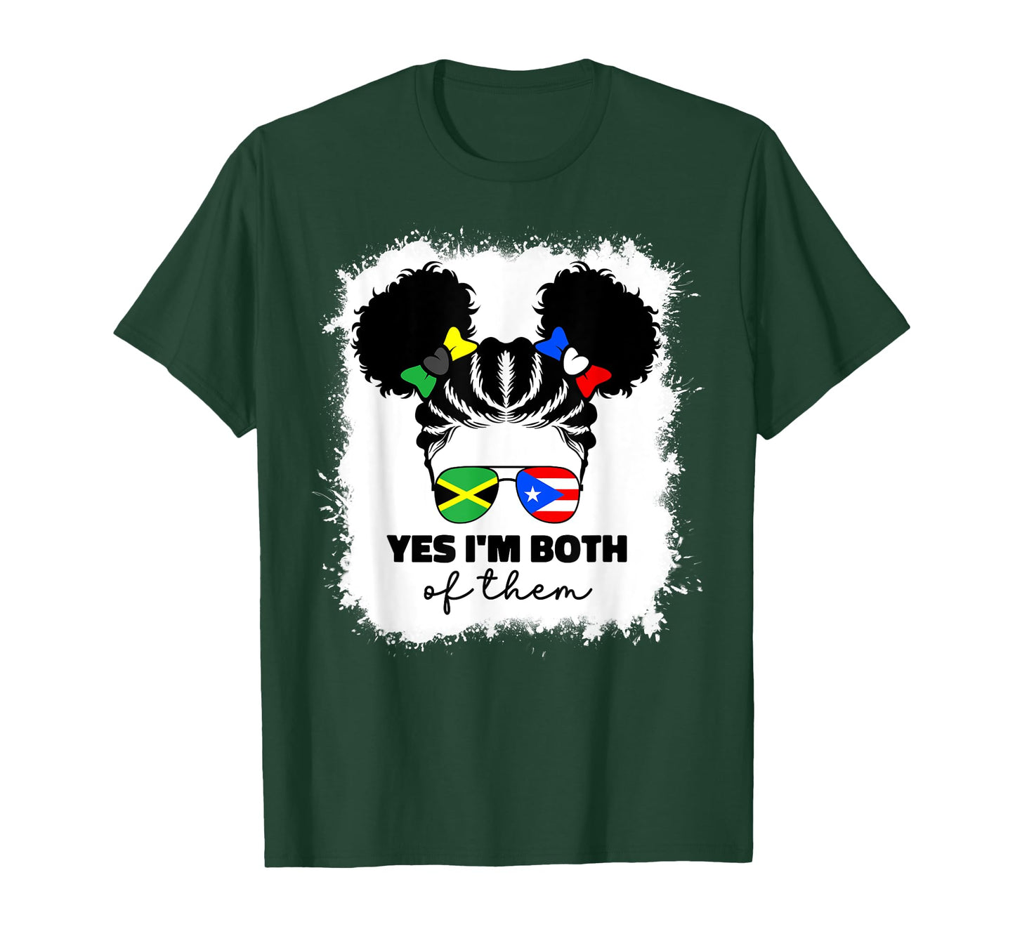 Half Jamaican And Puerto Rican Rico Jamaica Flag Kids Grils T-Shirt