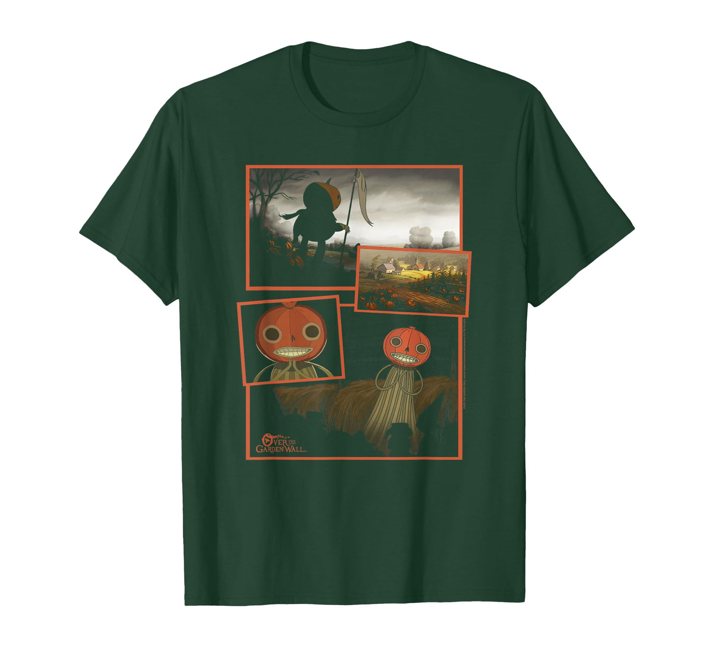 Over The Garden Wall Pumpkin People Collage Spooky Cartoon T-Shirt