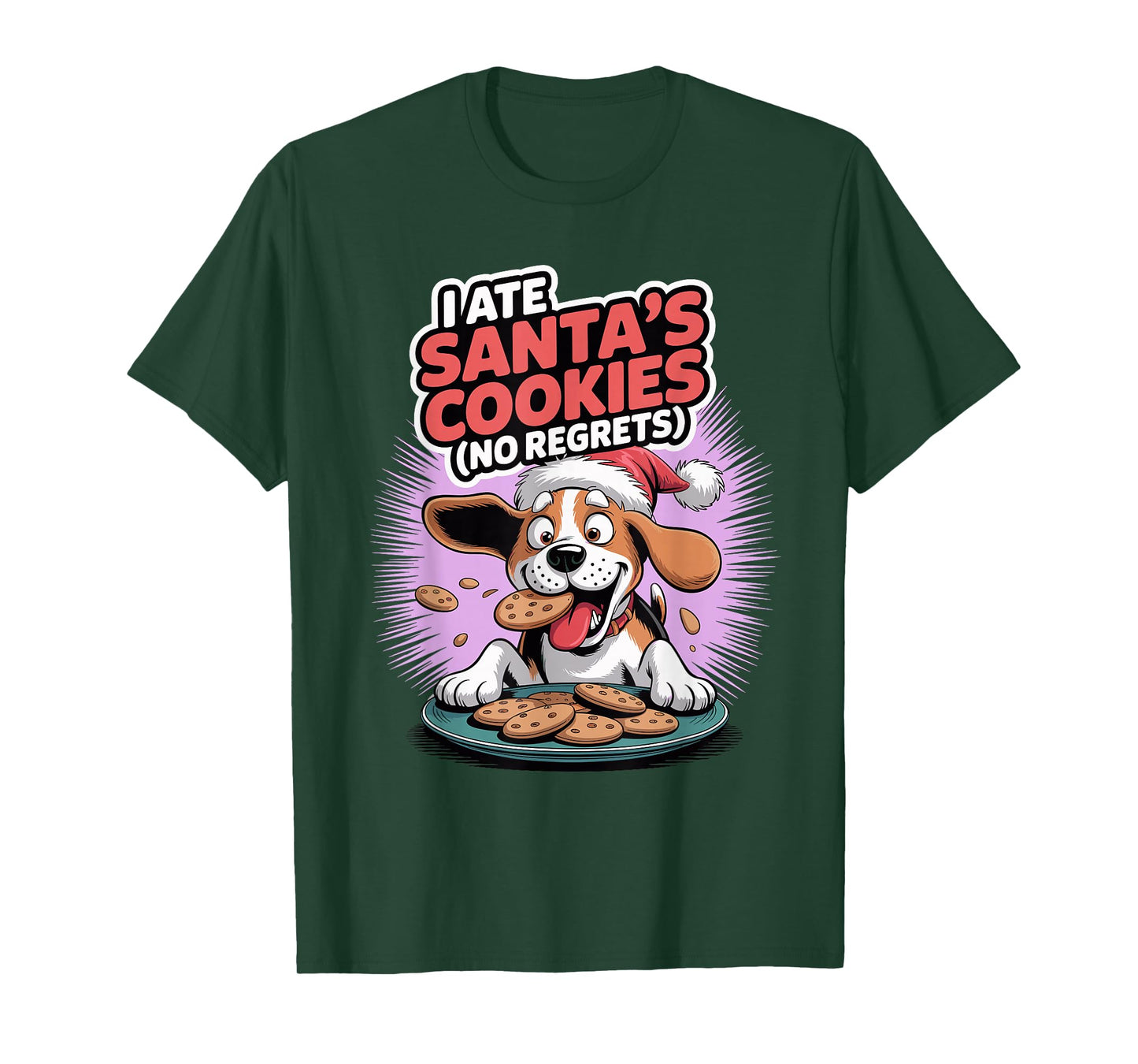 I Ate Santas Cookies Xmas Puppy Dog Funny Christmas Beagle T-Shirt