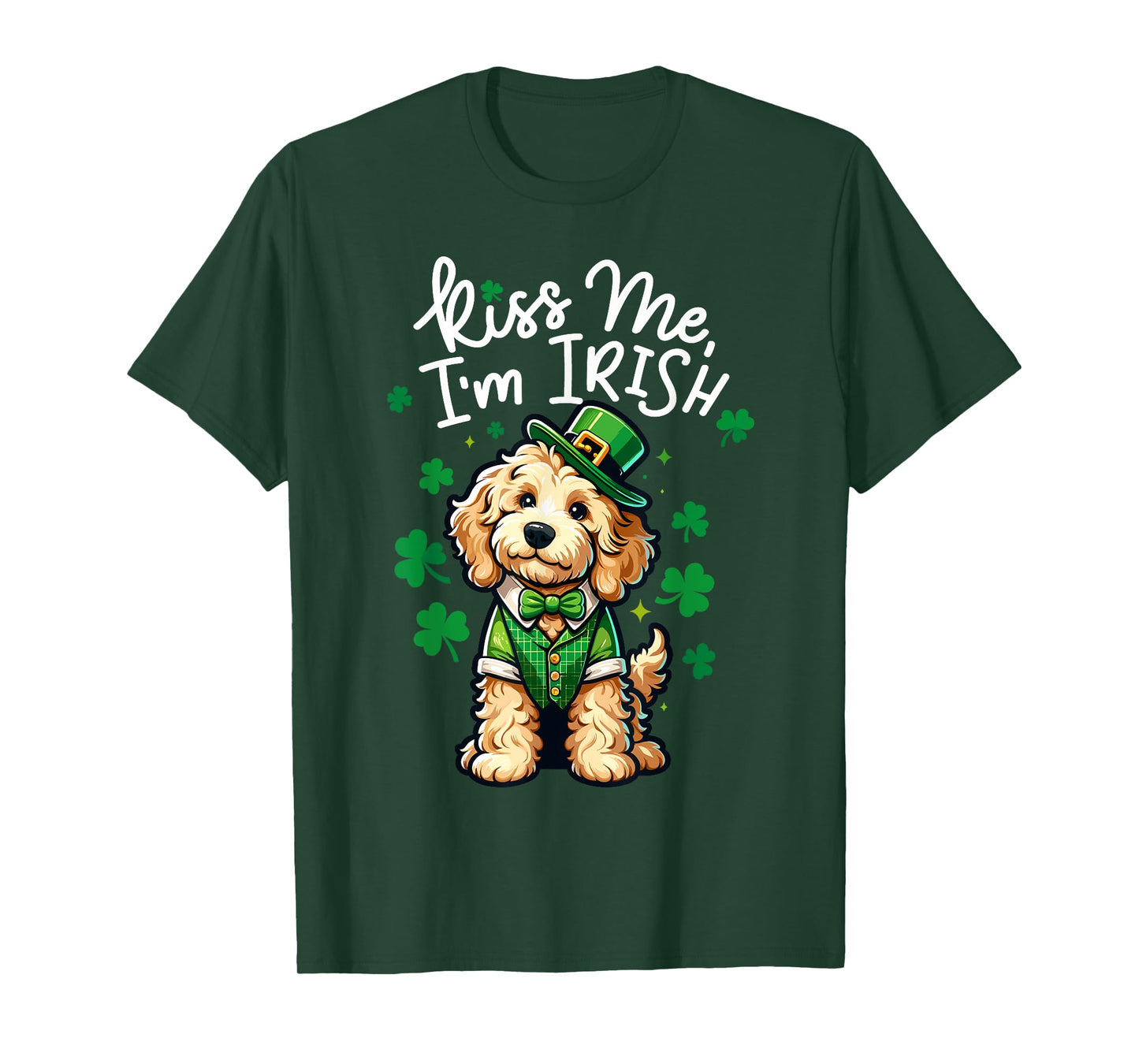Kiss Me Im Irish Doodle Kids Men Women Funny St Patricks Day T-Shirt
