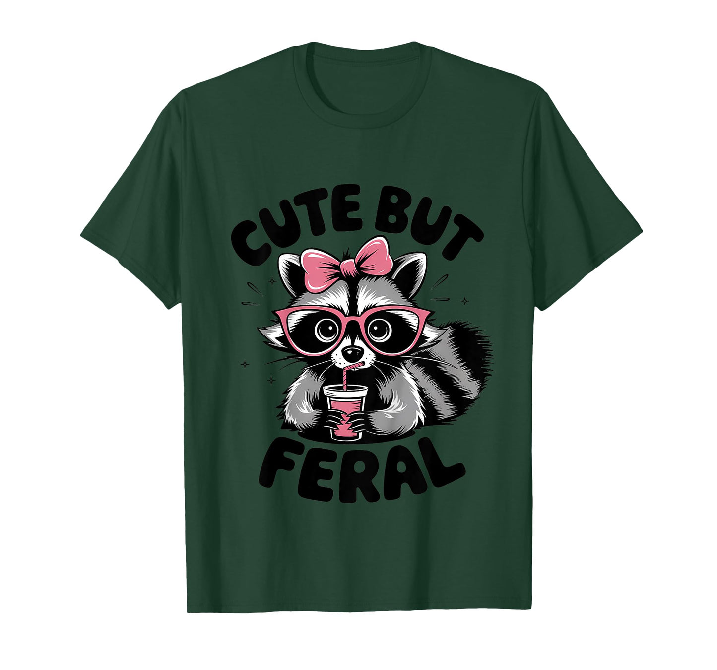 Racoon Tee Cool Cute But Feral Teen Girls Funny Toddler Girl T-Shirt
