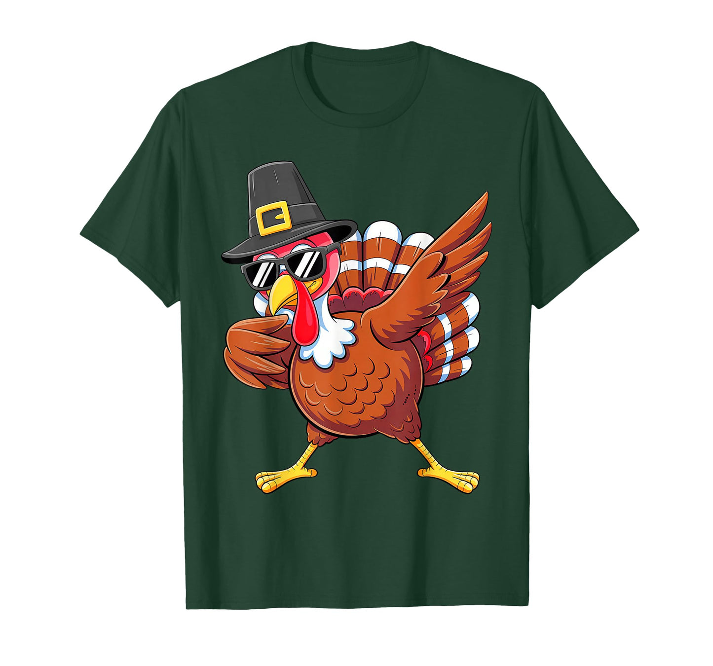 Dabbing Turkey Thanksgiving Day Pilgrim Boys Men Funny Dab T-Shirt
