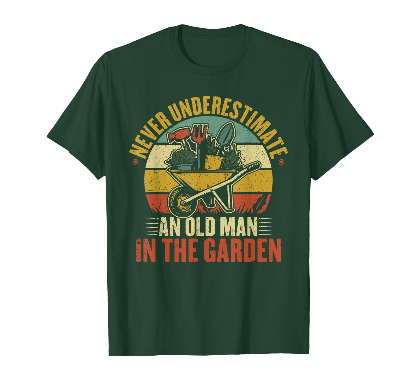 Never Underestimate an Old Man in the Garden Funny Gardening T-Shirt