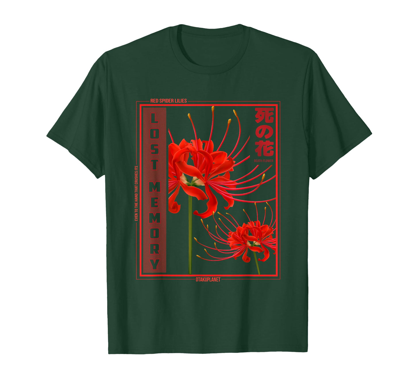 Japanese Spider Lily Flower Lover Anime Aesthetic Manga T-Shirt