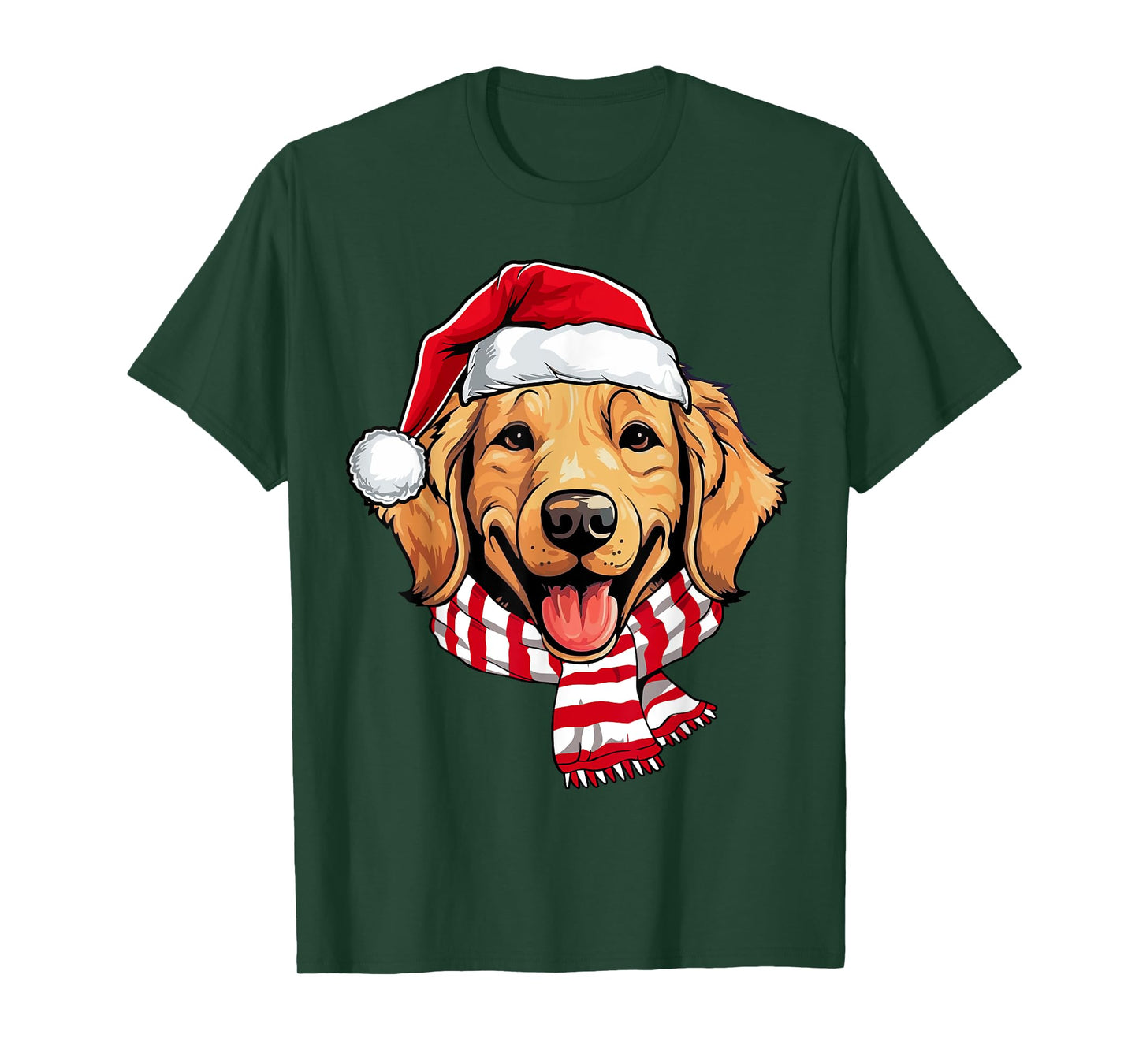 Santa Golden Retriever Christmas Dog Lover Men Women Kids T-Shirt