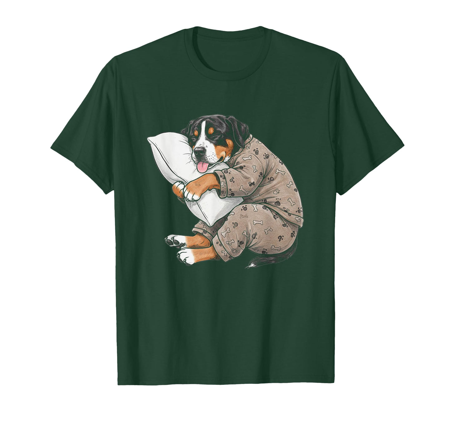 Funny Sleepy Greater Swiss Mountain Dog Pajama Adults Kids T-Shirt