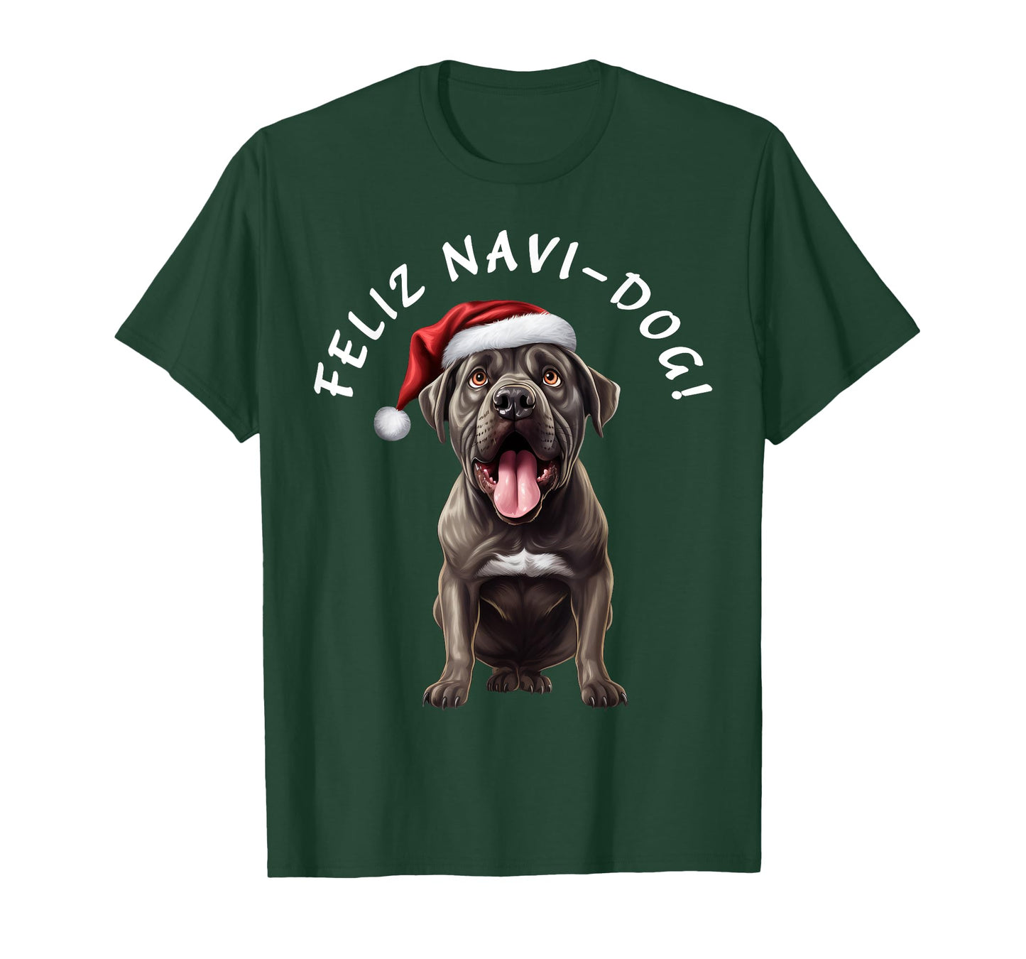 Funny Cane Corso Dog Mom Says Feliz Navi-Dog! Feliz Navidad! T-Shirt