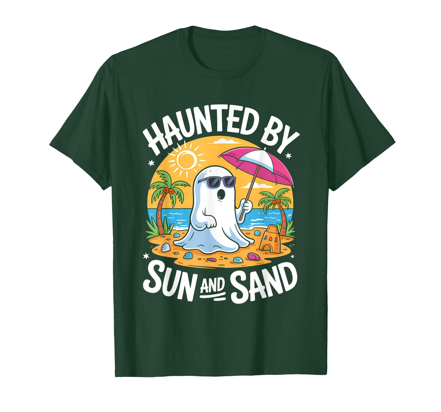 Cute Summerween Ghost Funny Beach Halloween T-Shirt