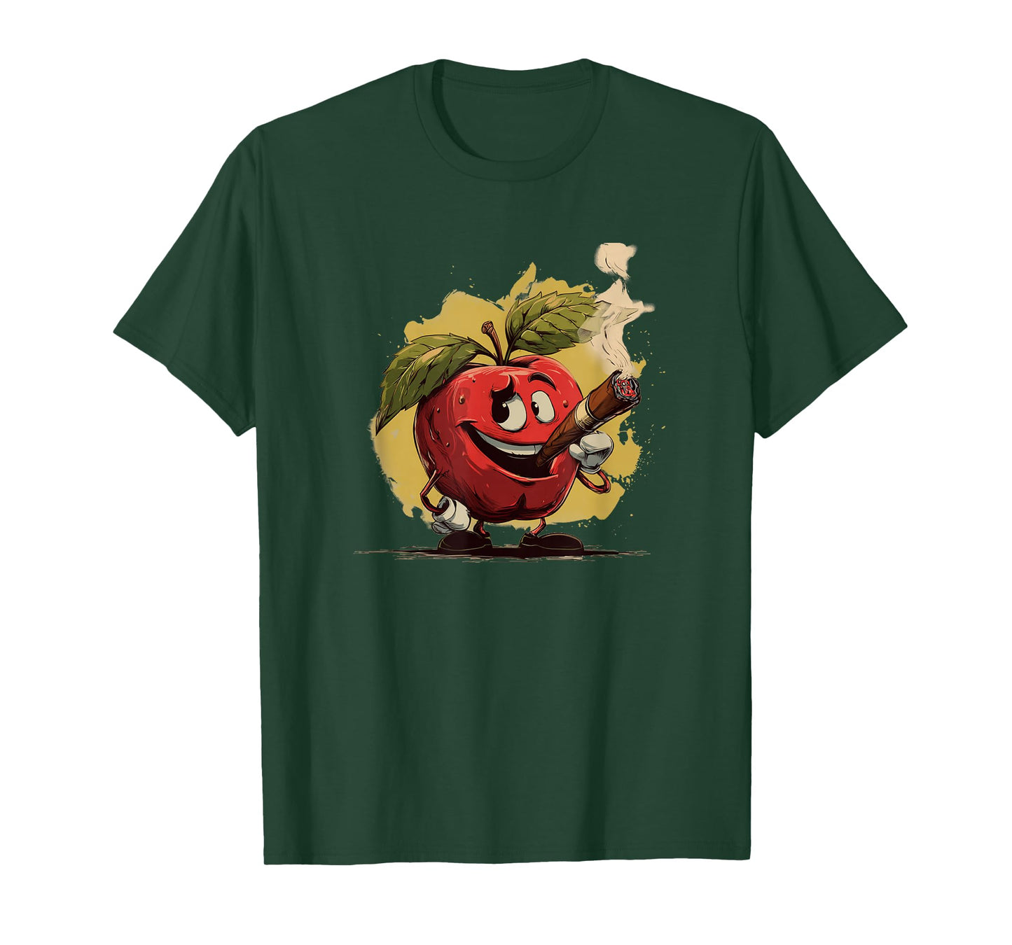 Smoking Apple Look for Cigars and Cigarettes Lovers T-Shirt