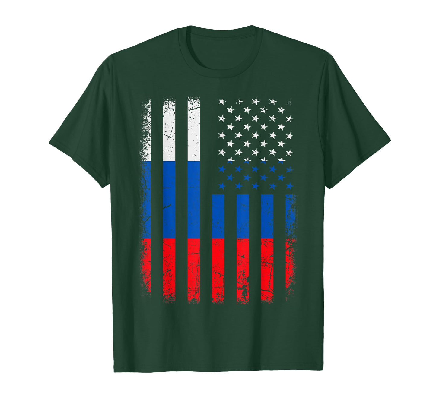 Russian American Flag Russia America Pride Heritage T-Shirt