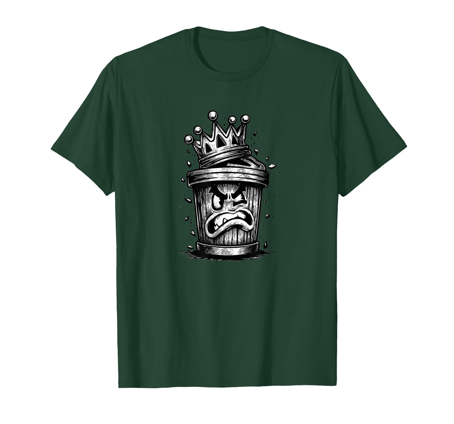 Grumpy Trash Can King with Crown Look T-Shirt