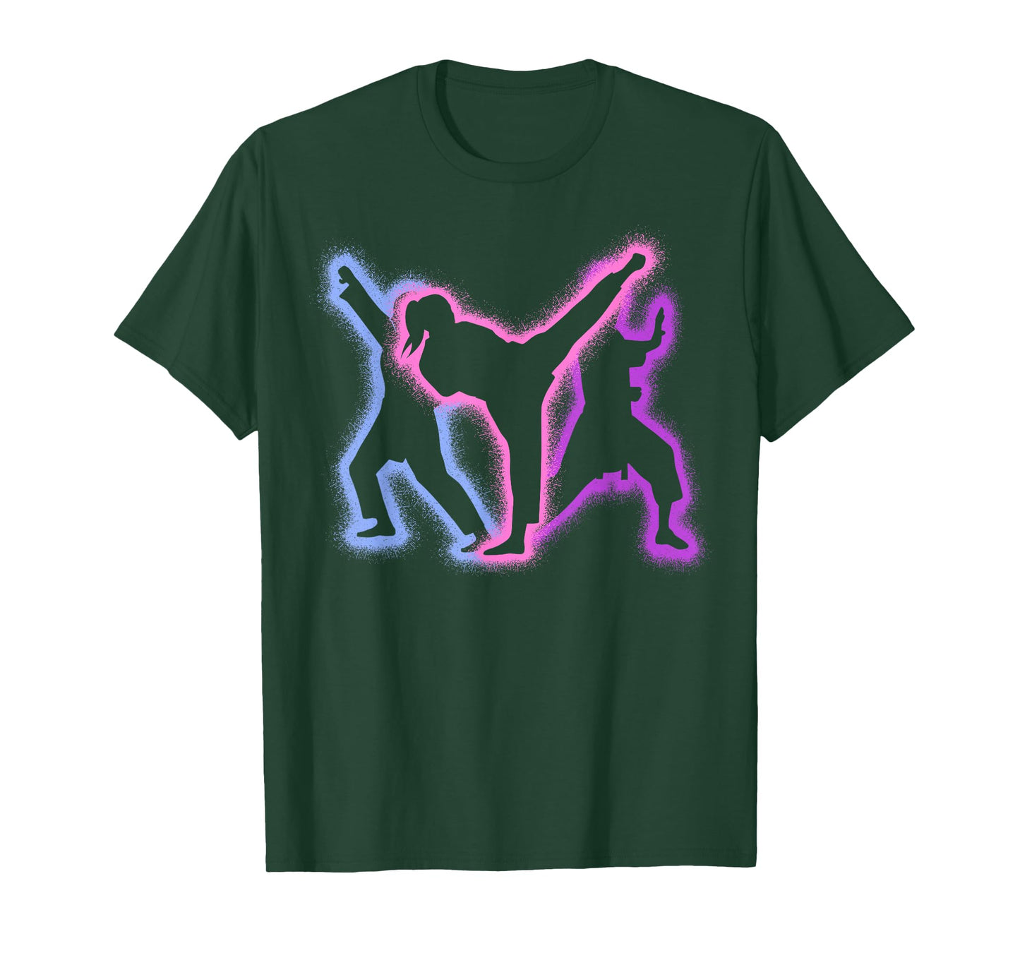 Karate Girl Martial Arts Silhouettes Women Girls Taekwondo T-Shirt