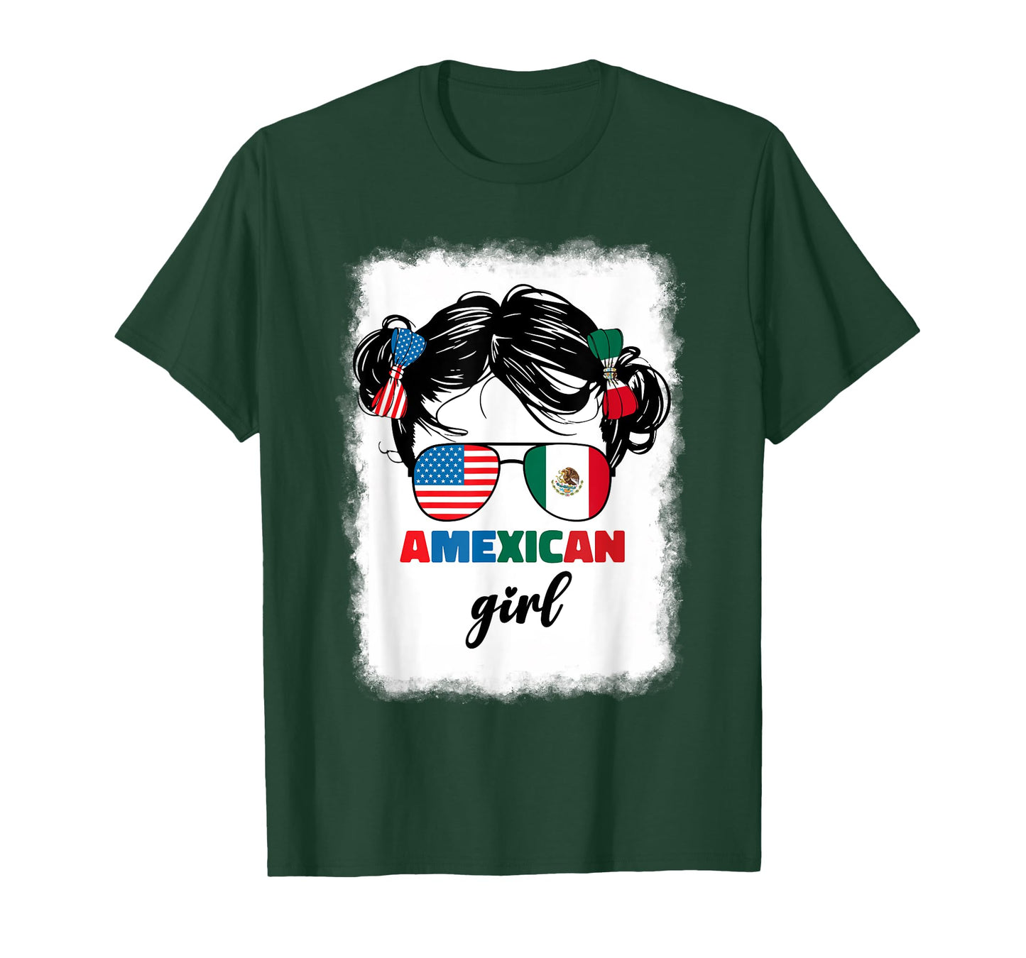 Half Mexican And American Mexico America Usa Flag Kids Girls T-Shirt
