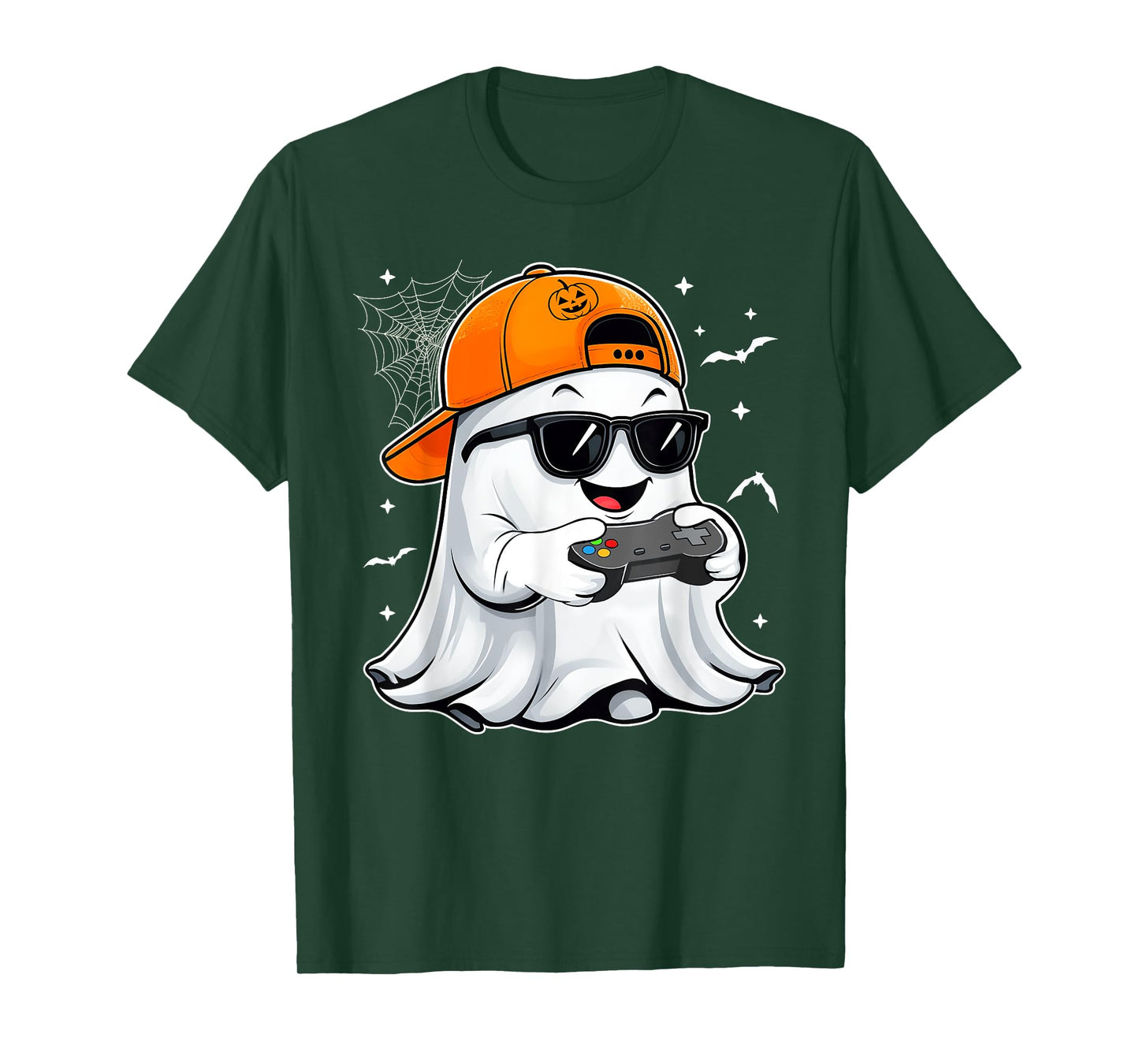 Halloween Ghost Gamer Scary Costume Gaming Men Boys Kids T-Shirt