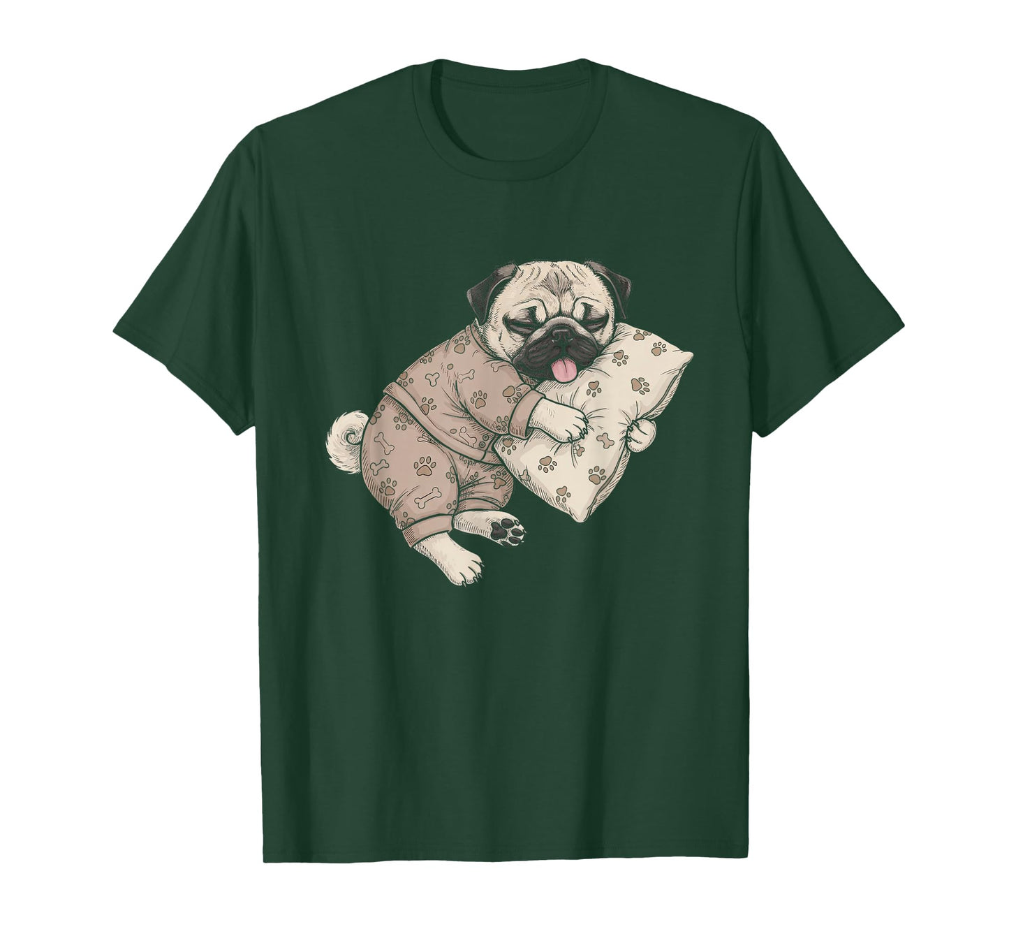 Funny Sleepy Pug Pajama Men Women Kids T-Shirt