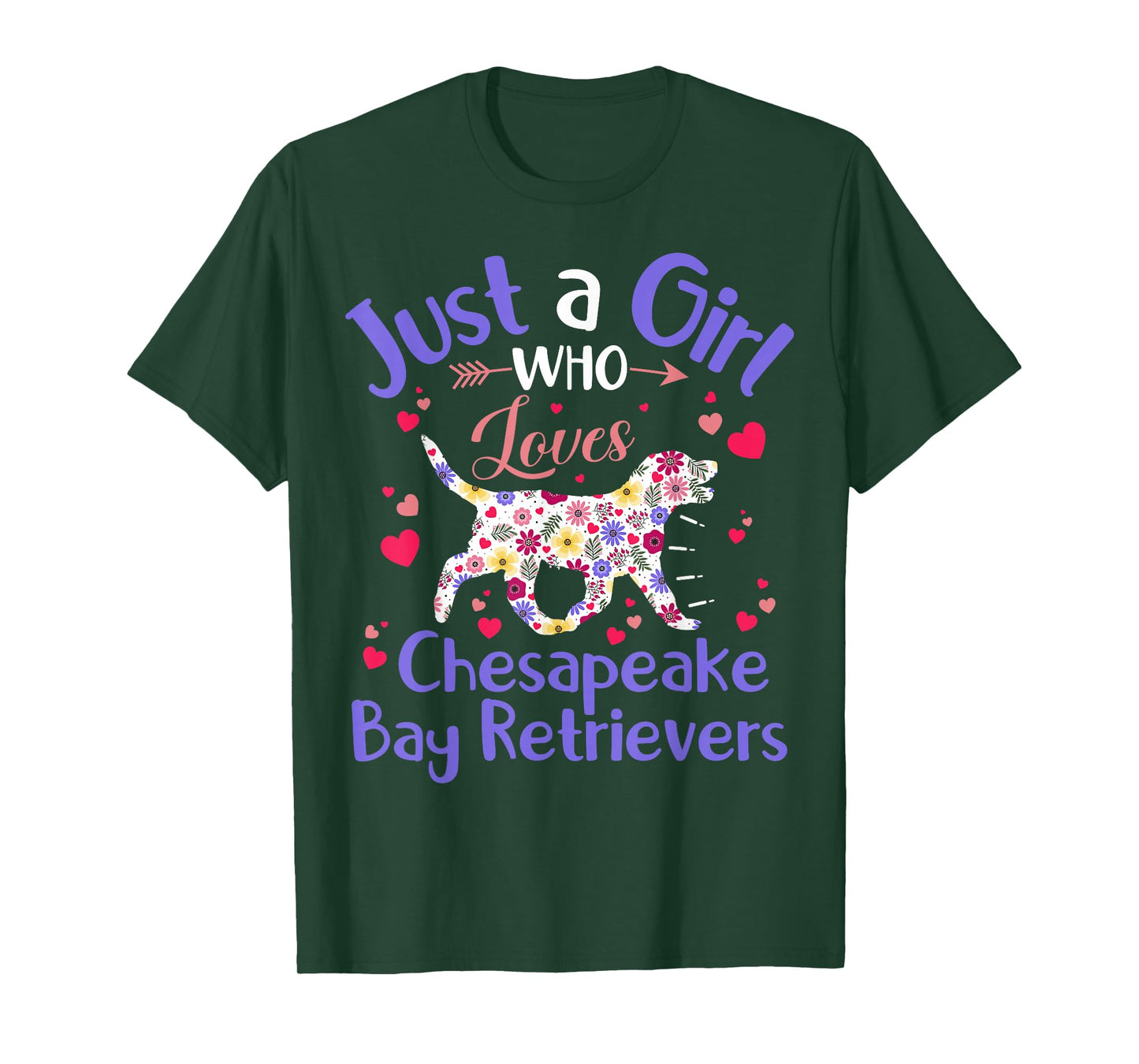Floral Just A Girl Who Loves Chesapeake Bay Retriever Dog T-Shirt