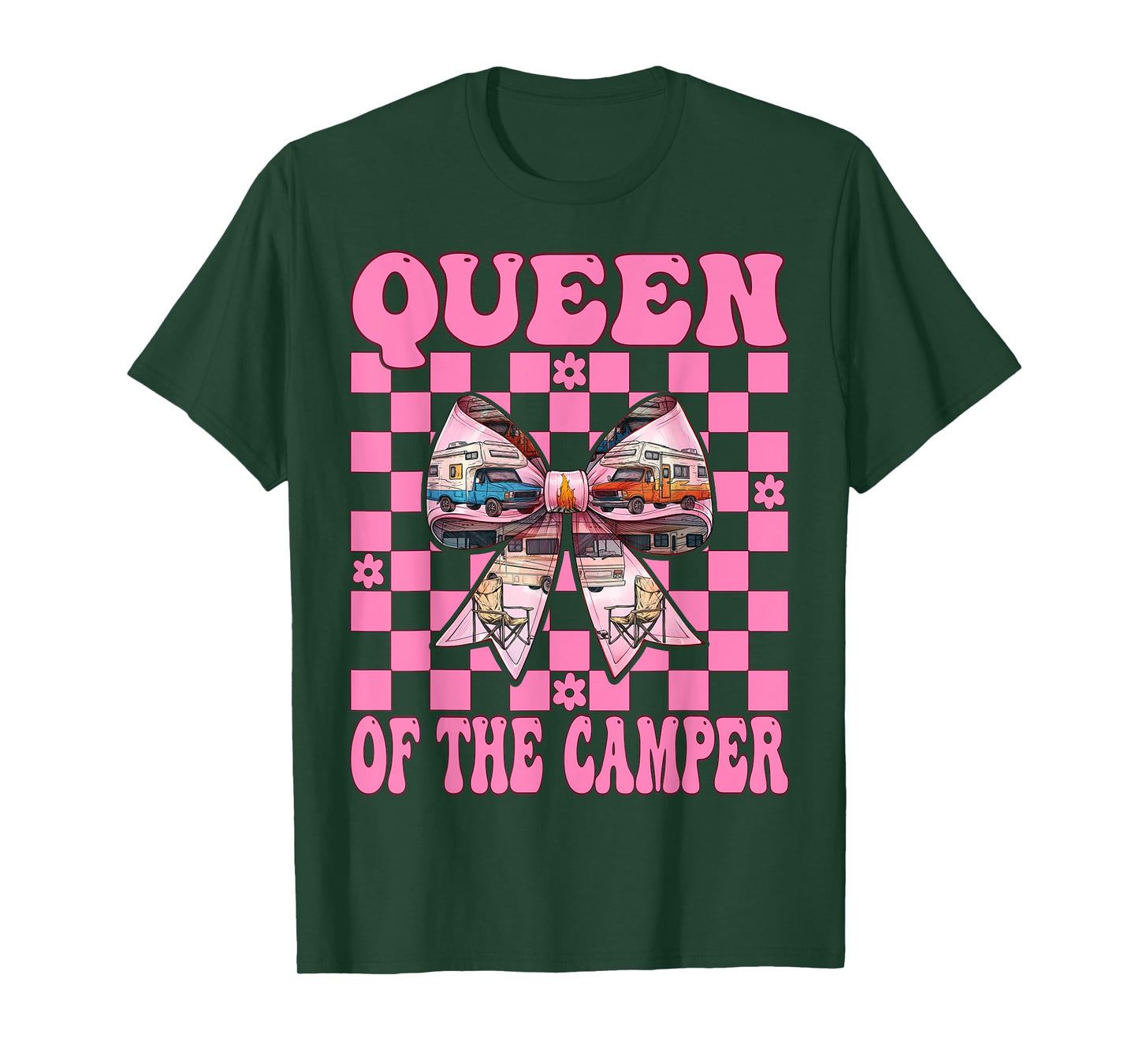 Queen of The Camper RV Camping Camper Motorhome Girl Mom T-Shirt