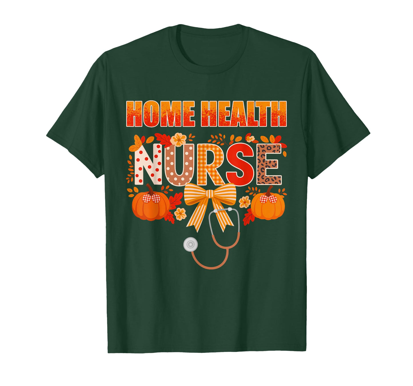 Home Health Nurse Fall Autumn Vibes Coquette Nurse T-Shirt