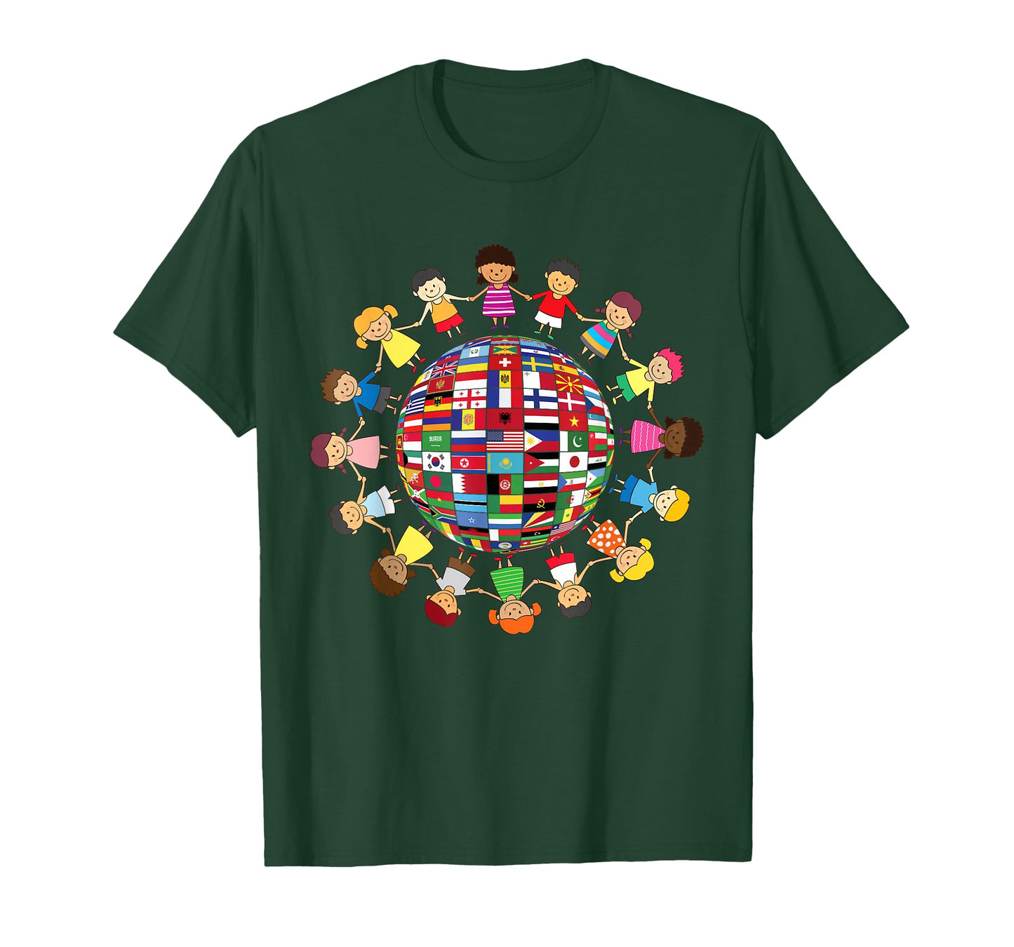 Flags of the World Cultural, Diversity Kids around the Globe T-Shirt