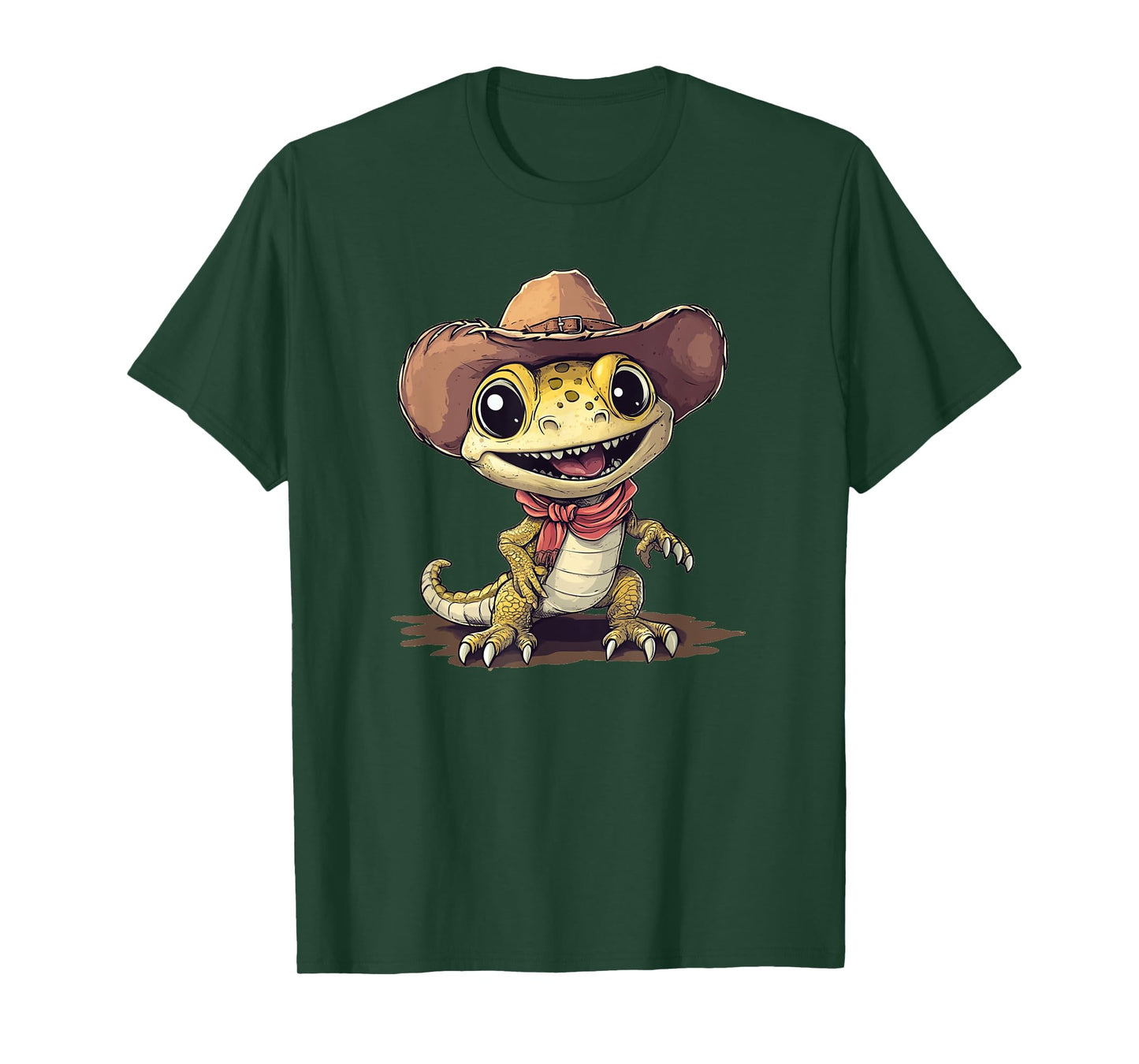 Funny Rodeo Lizard with Cowboy Hat Costume T-Shirt