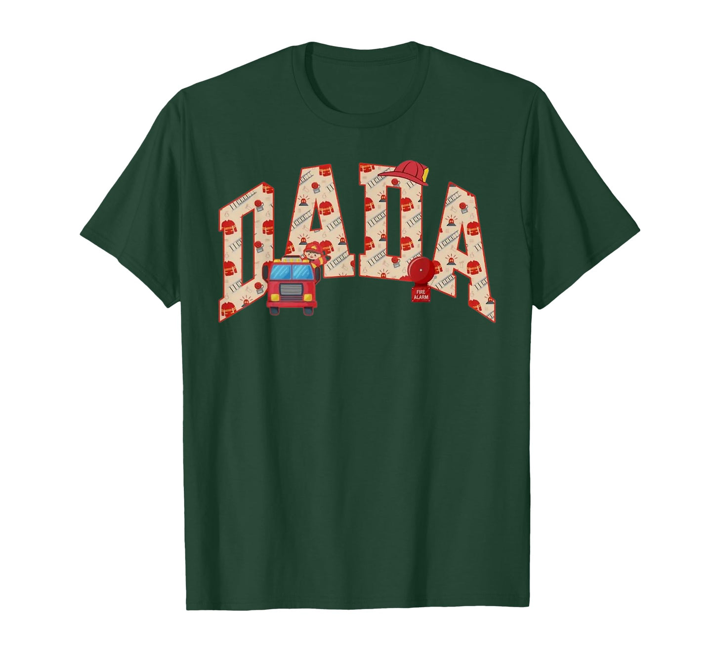 Dada Birthday Boy Fire Truck Firefighter First Birthday Dad T-Shirt
