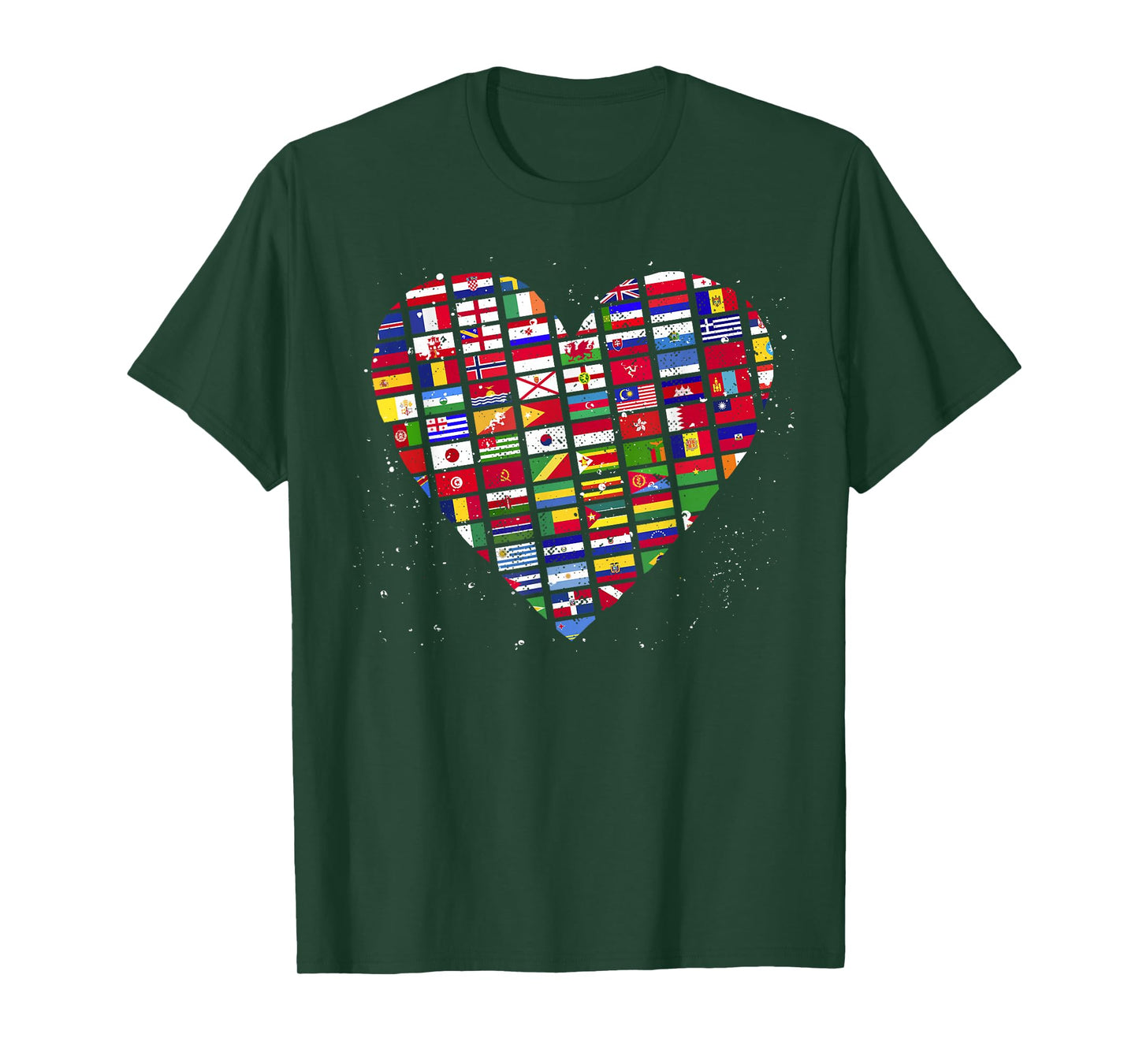 Heart World Country Flags Planet Birthday Earth Day T-Shirt