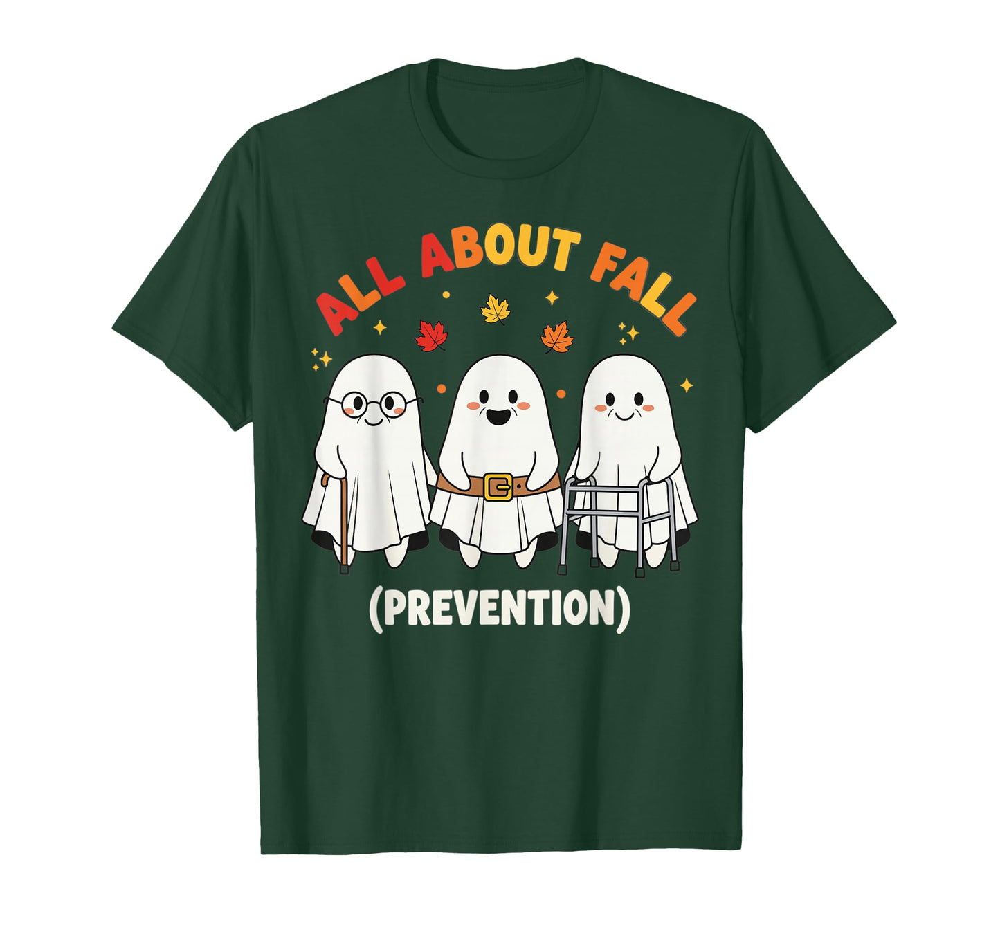Fall Prevention Ghost Funny Halloween Elder Care T-Shirt