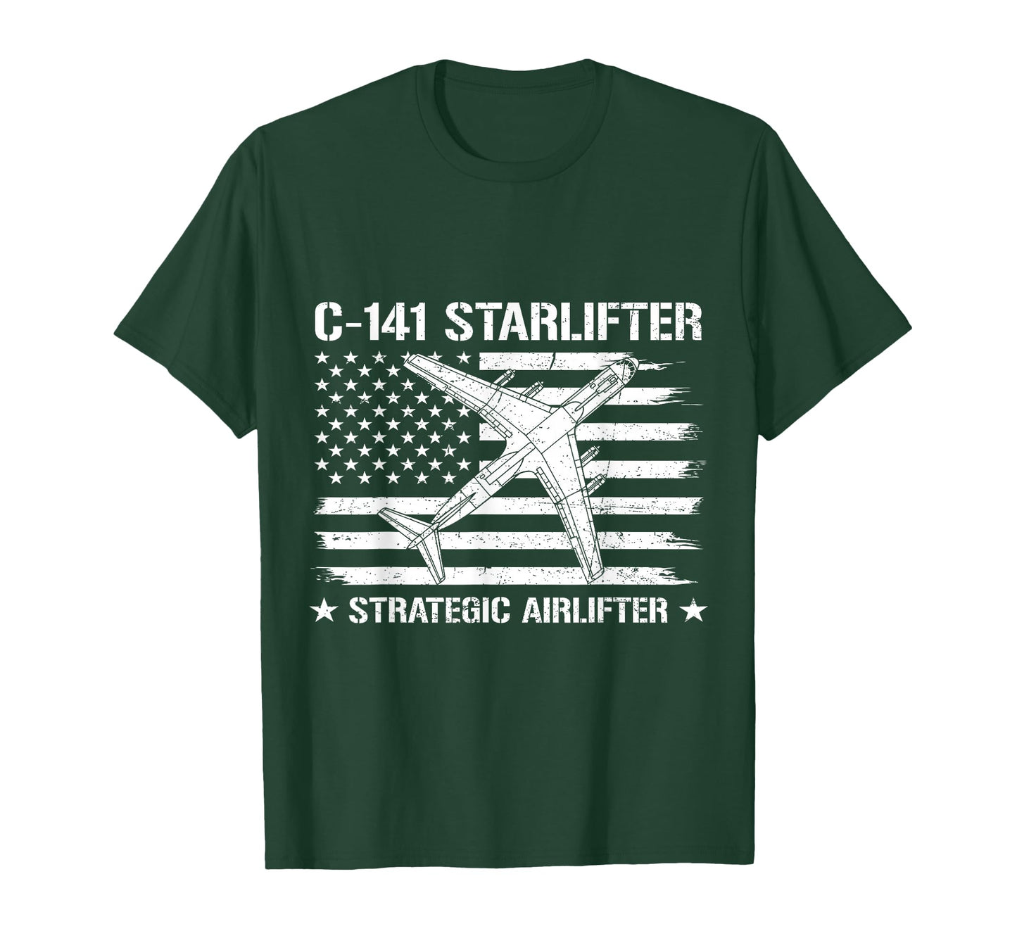C-141 Starlifter Flag US Military Strategic Airlifter Plane T-Shirt