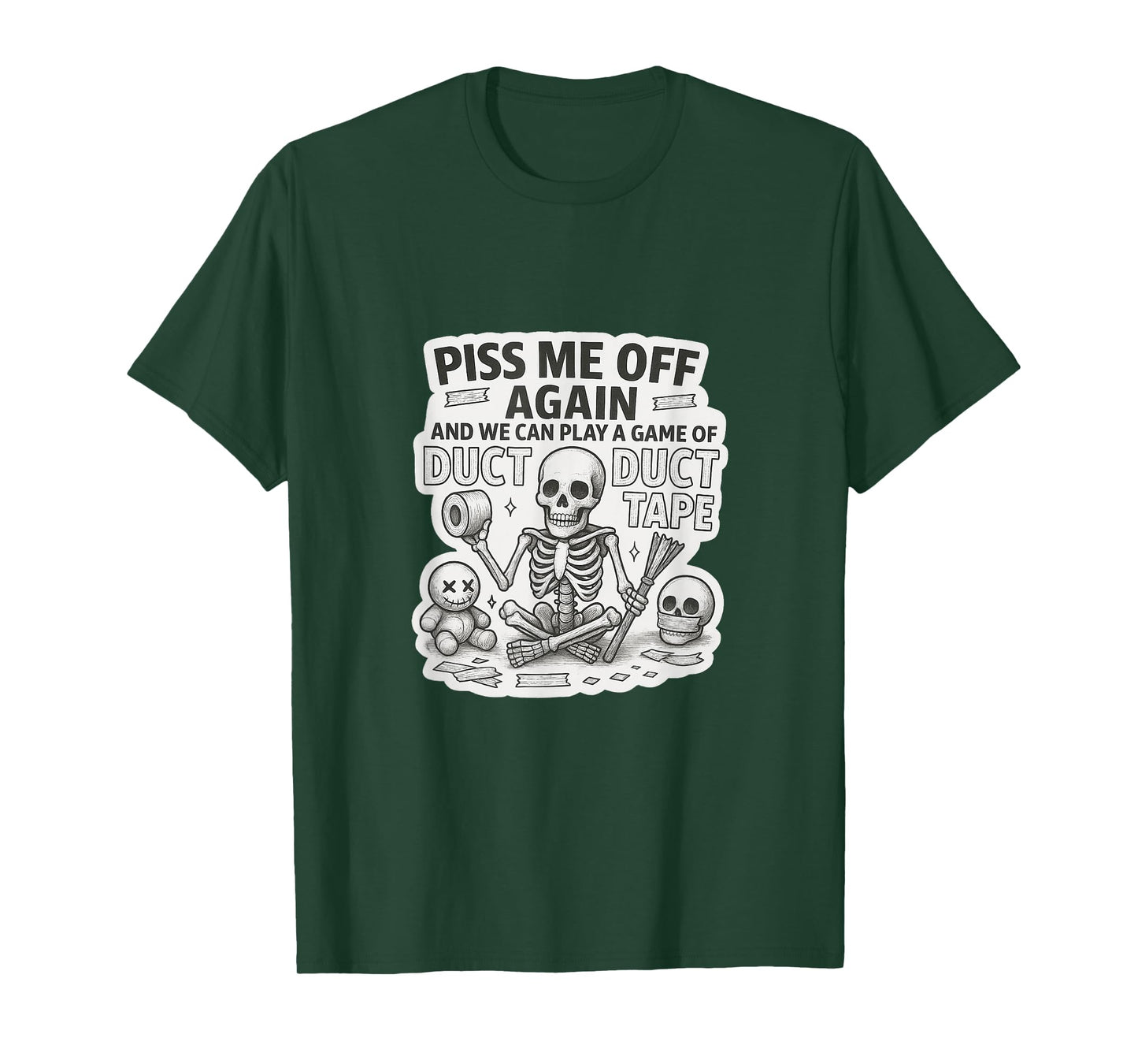 Duct Duct Tape Skeleton Funny Sarcastic Halloween Design T-Shirt