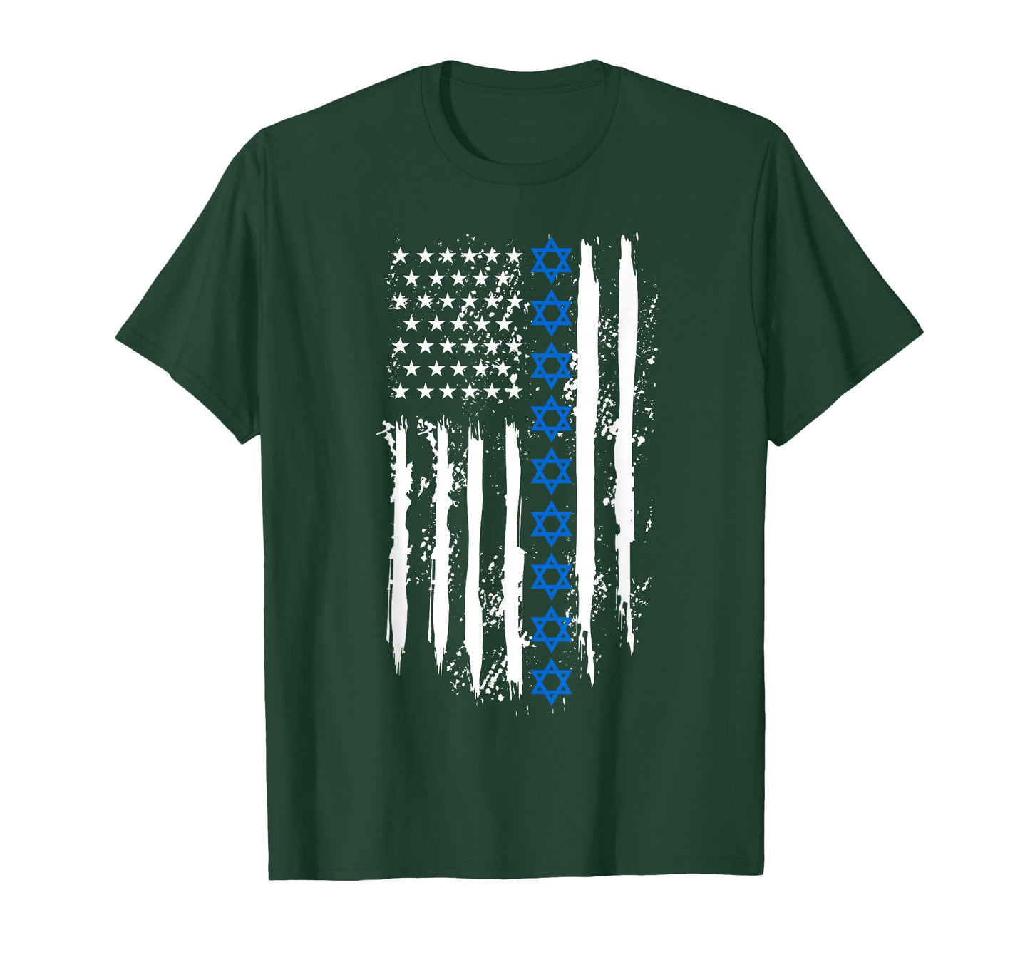 Israel Independence Star of David US American Flag Patriotic T-Shirt