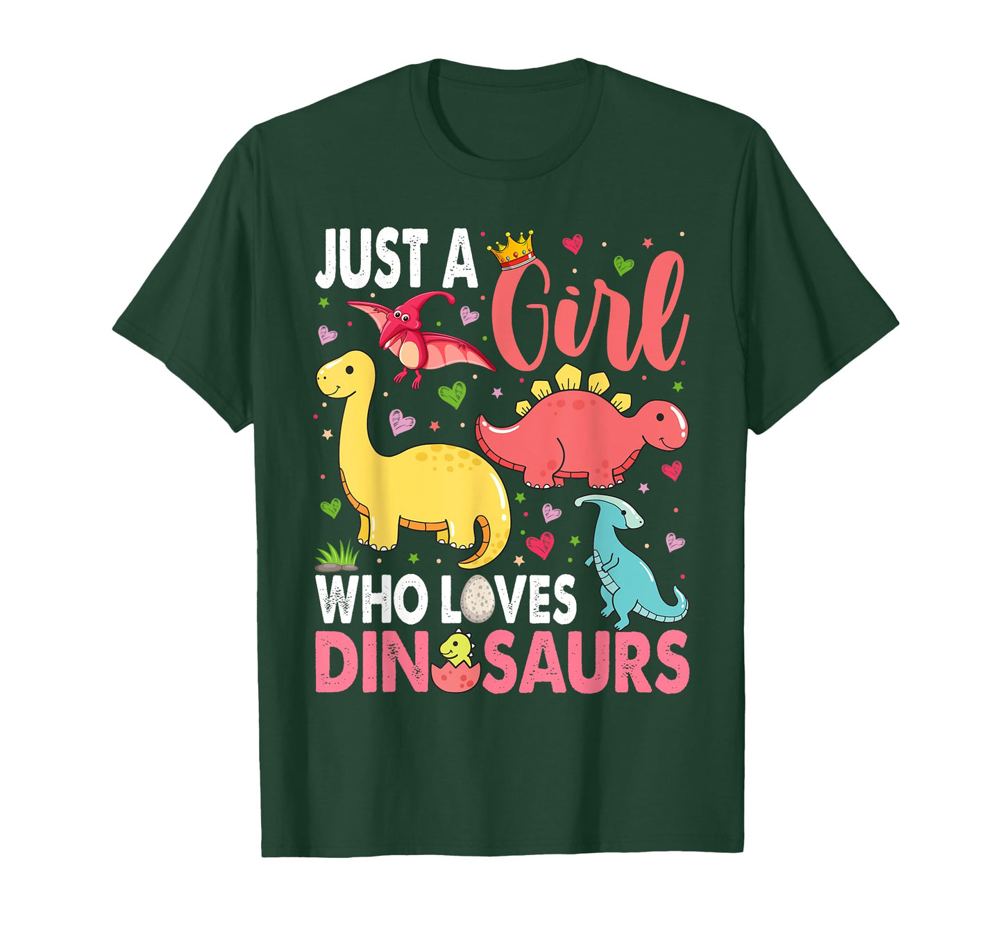 Just a Girl Who Loves Dinosaurs Kid Teen Toddlers Women Dino T-Shirt