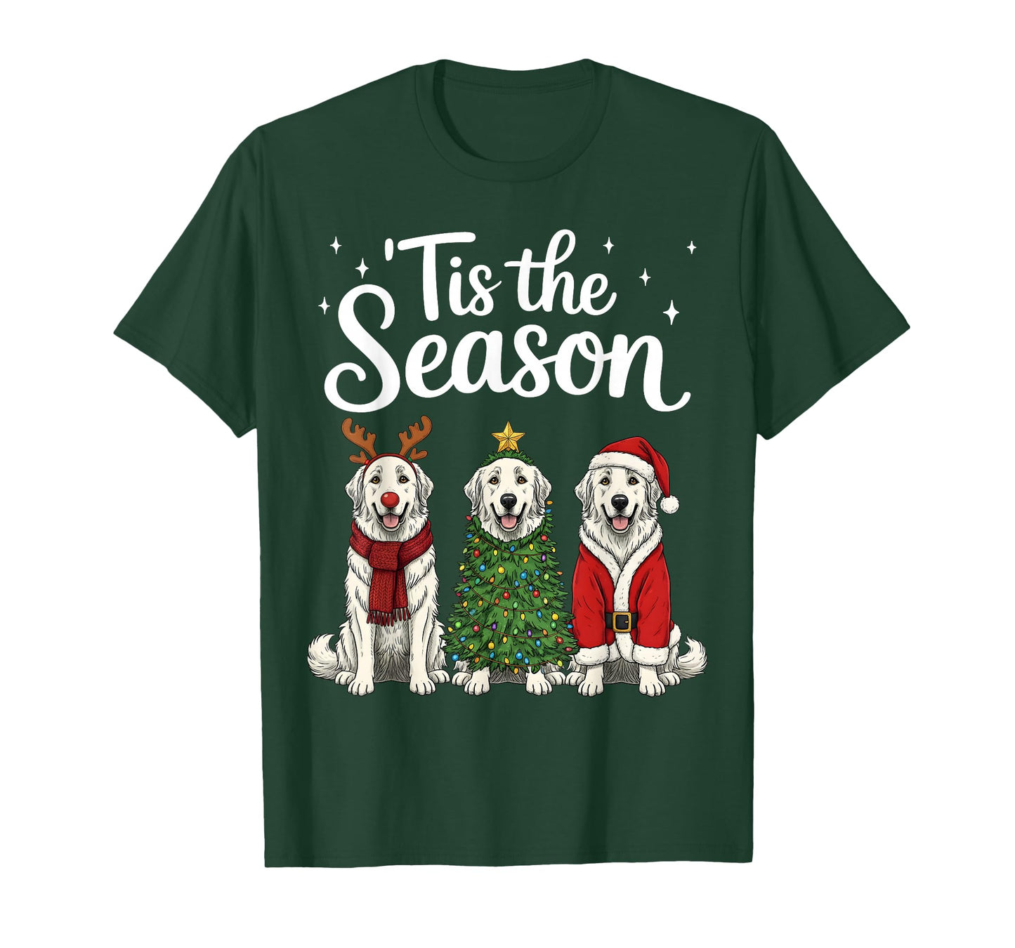 Tis The Season Great Pyrenees Christmas Santa Dog Lover T-Shirt