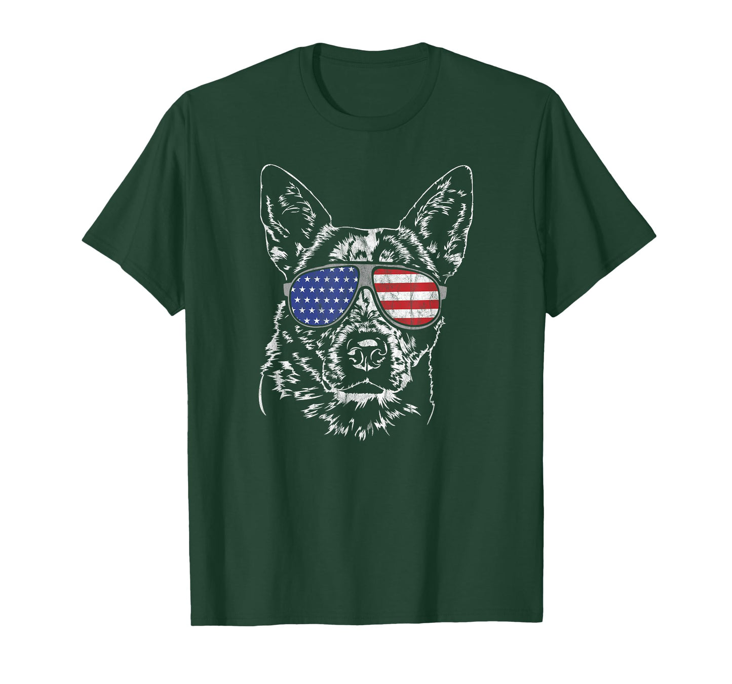 Funny Proud Cattle Dog Heeler American Flag T-Shirt tee Gift T-Shirt