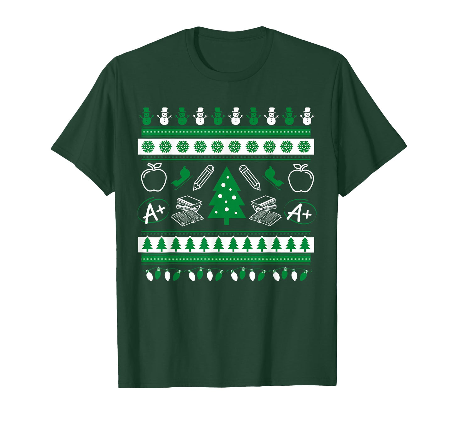 Teacher Ugly Christmas Sweater Instructor Elementary School T-Shirt