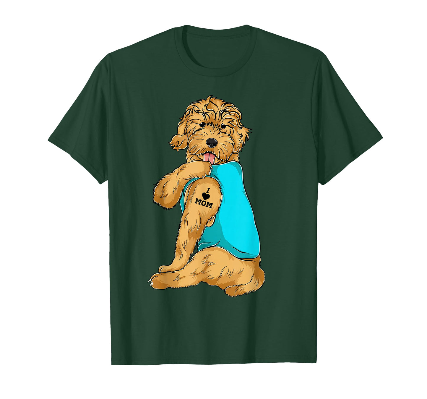 Goldendoodle I Love Mom Tattoo Apparel Dog Mom Gifts Womens T-Shirt