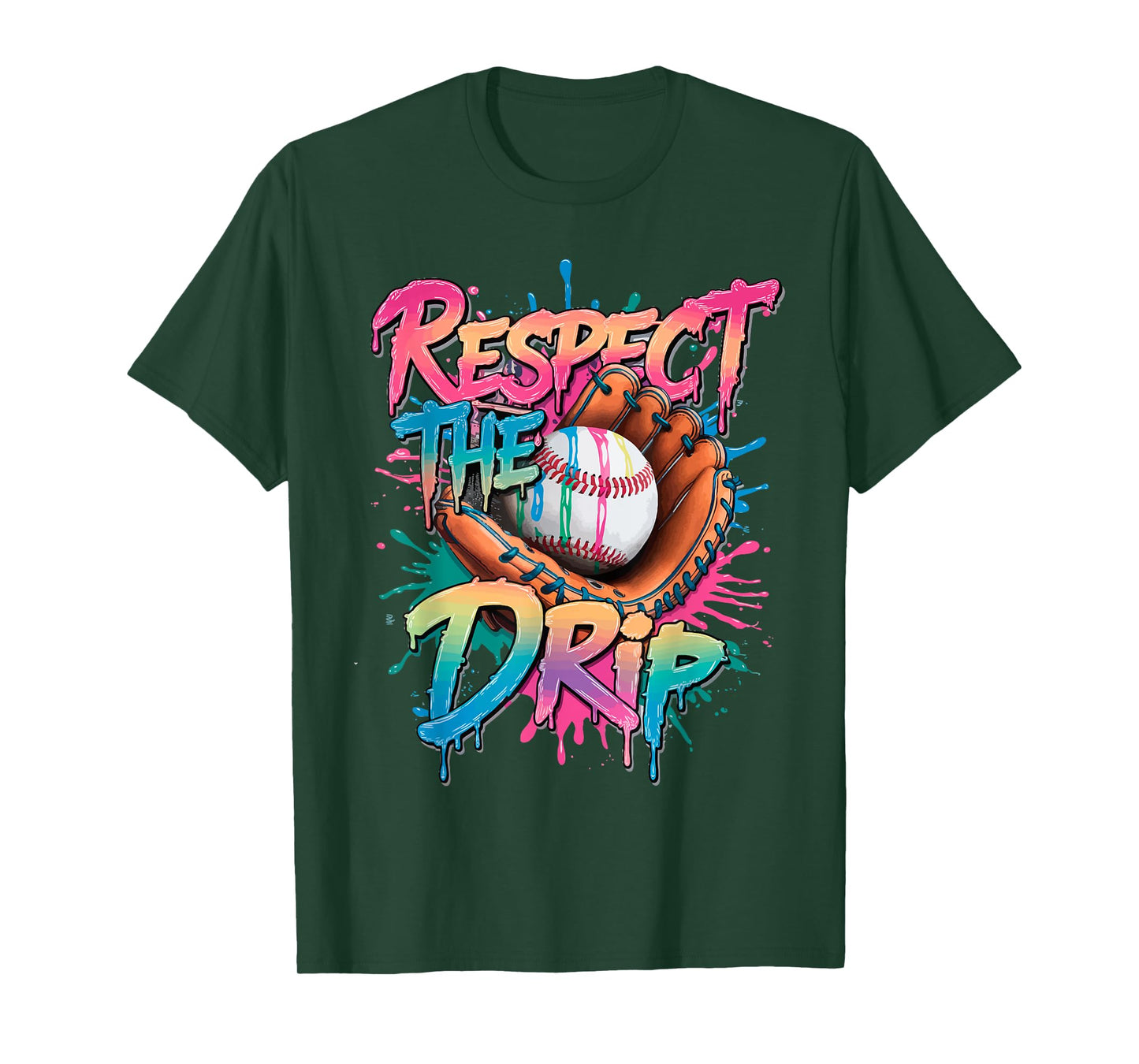 Baseball Respect The Drip Gloves Ice Cream Drip Youth Boys T-Shirt