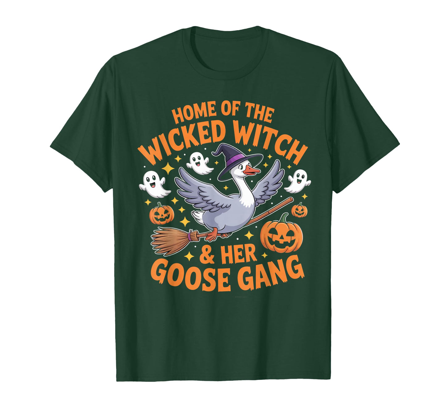 Home of The Wicked and Her Goose Gang Witch Halloween Design T-Shirt