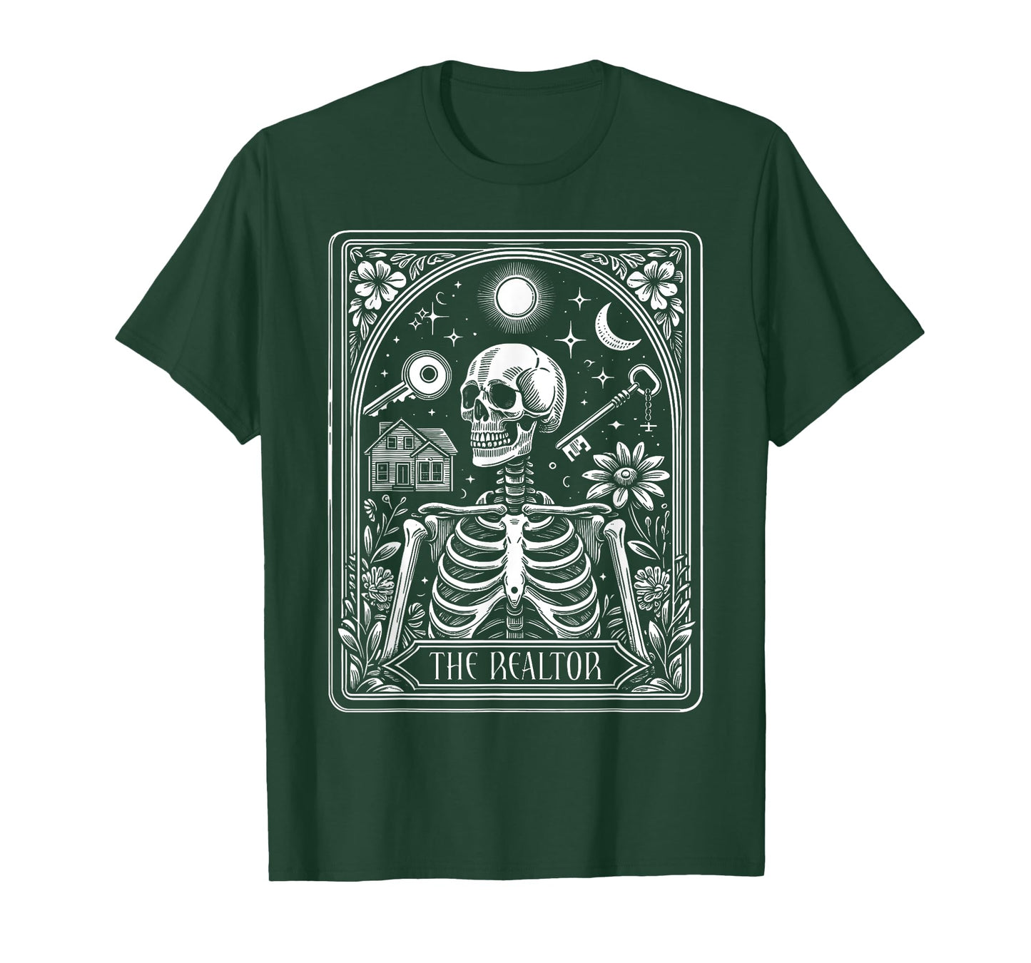 Realtor Skeleton Tarot Card Witch Vibes Astrology Realtor T-Shirt