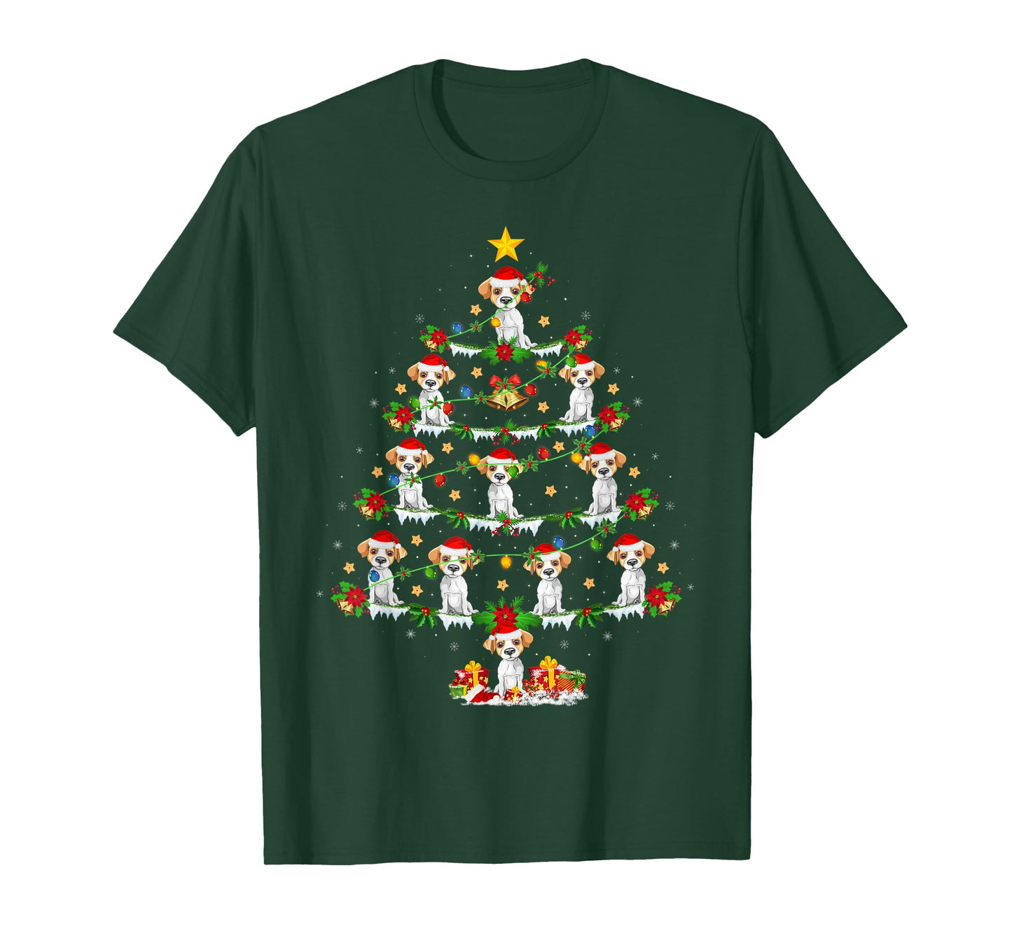 Jack Russel Dog Lover Lighting Jack Russel Christmas Tree Men Women Kids T-Shirt