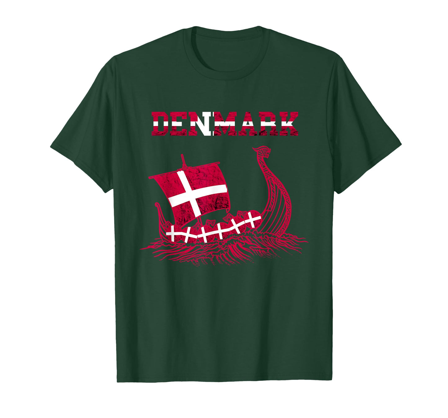 Denmark Viking Ship Danish Flag Dansk Danish Pride Danes T-Shirt